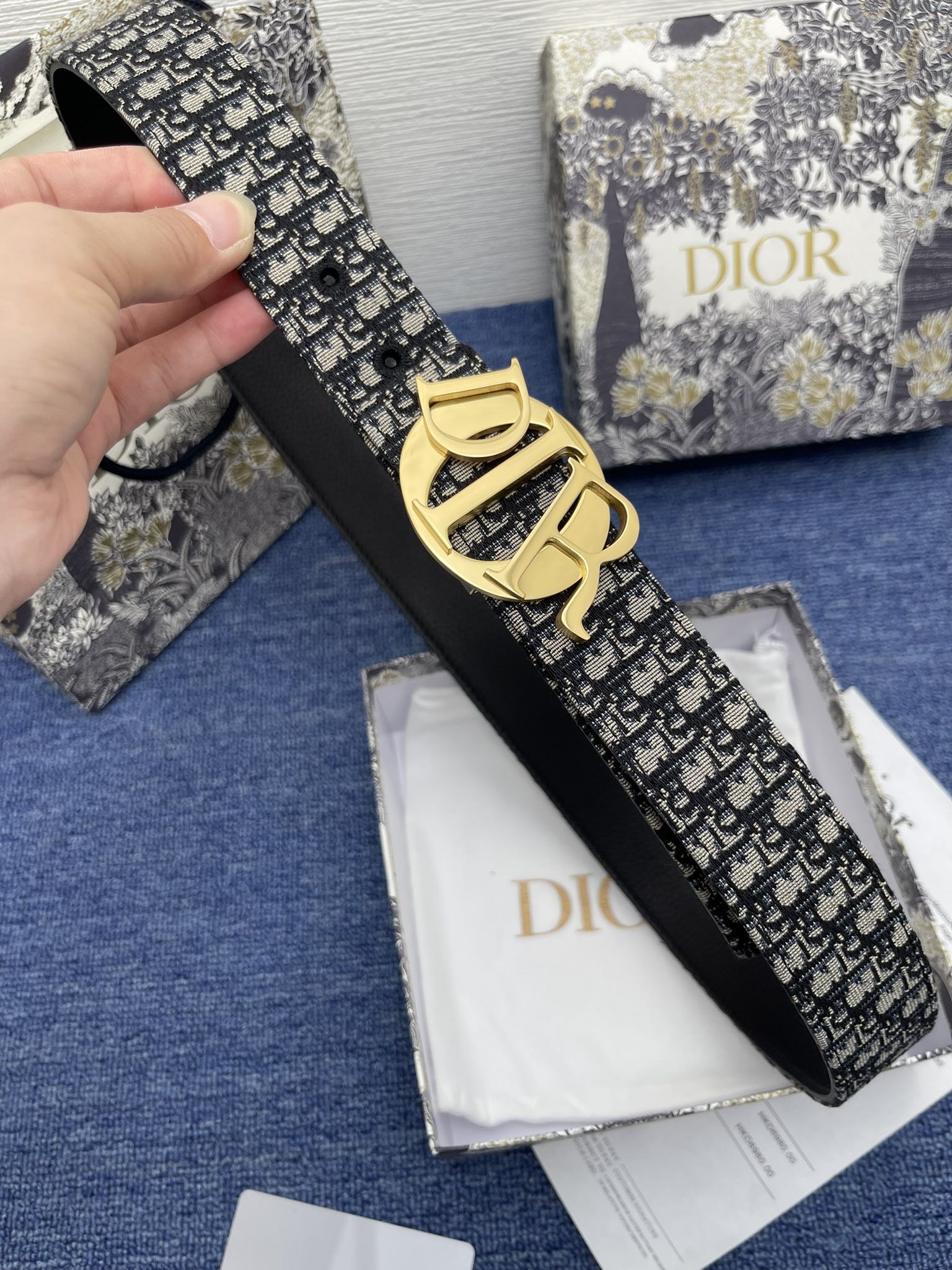 Dior Male Basic Belt Cow Leather Black Adjustable S-m