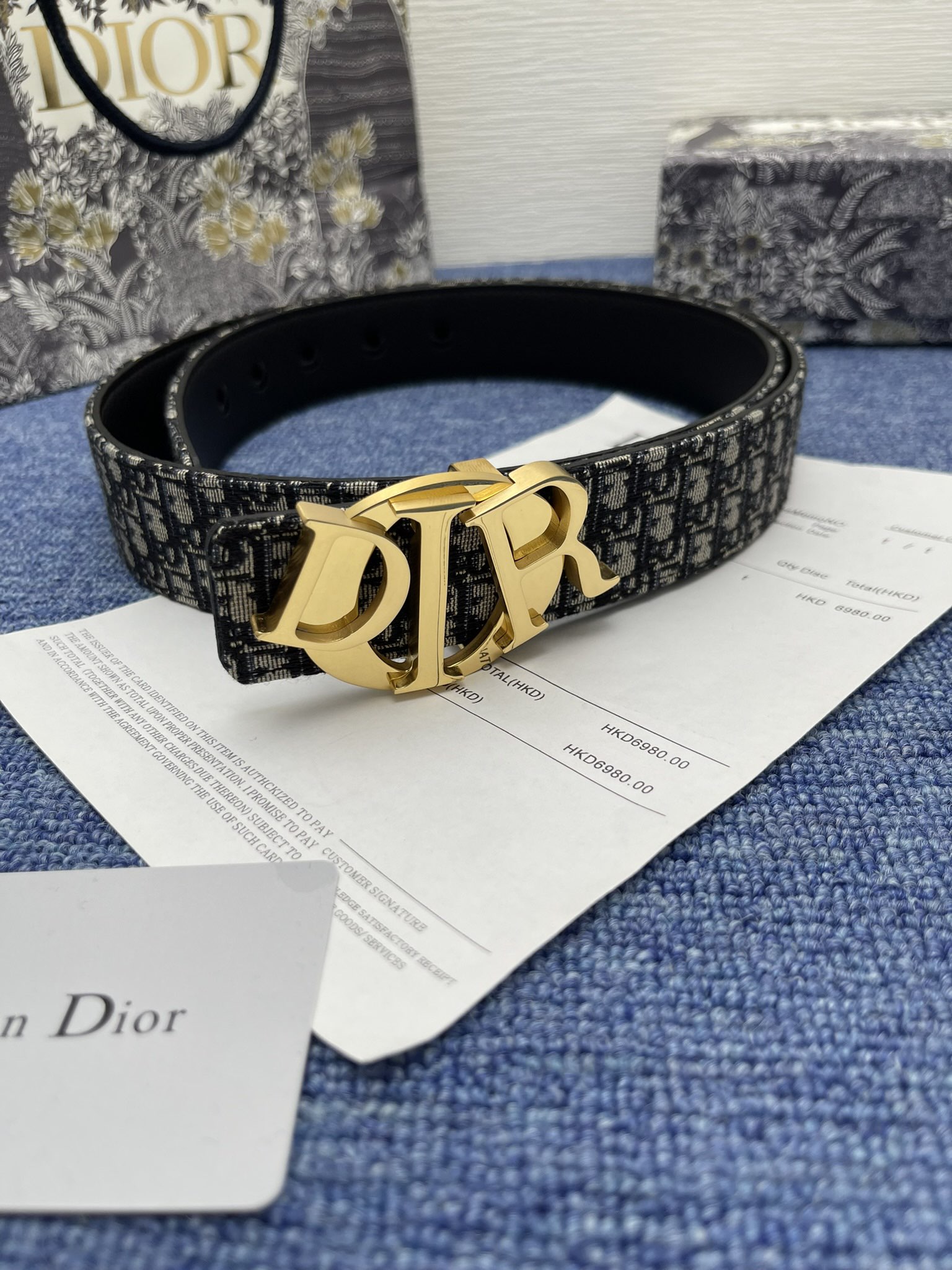 Dior Male Basic Belt Cow Leather Black Adjustable S-m