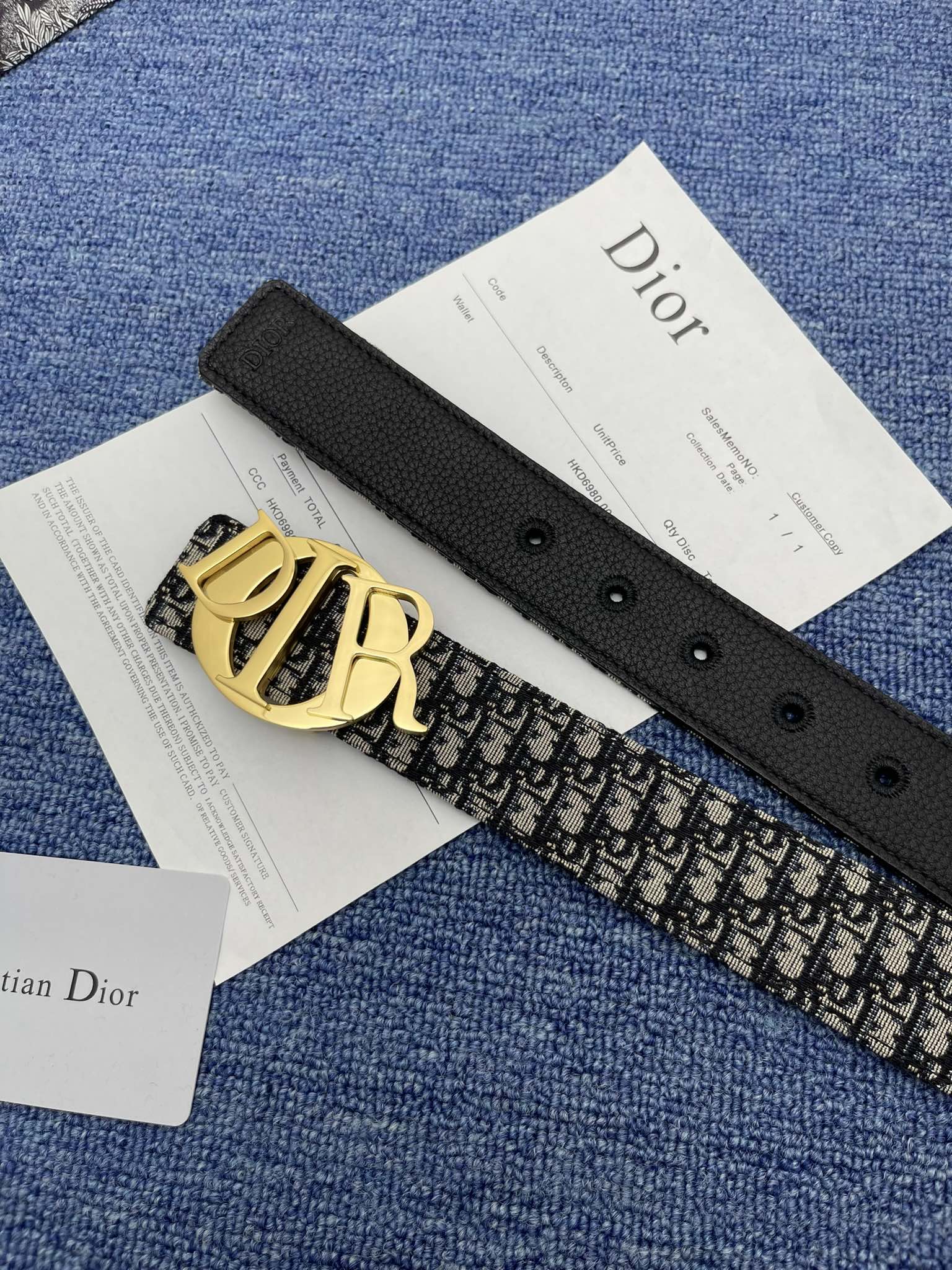 Dior Male Basic Belt Cow Leather Black Adjustable S-m