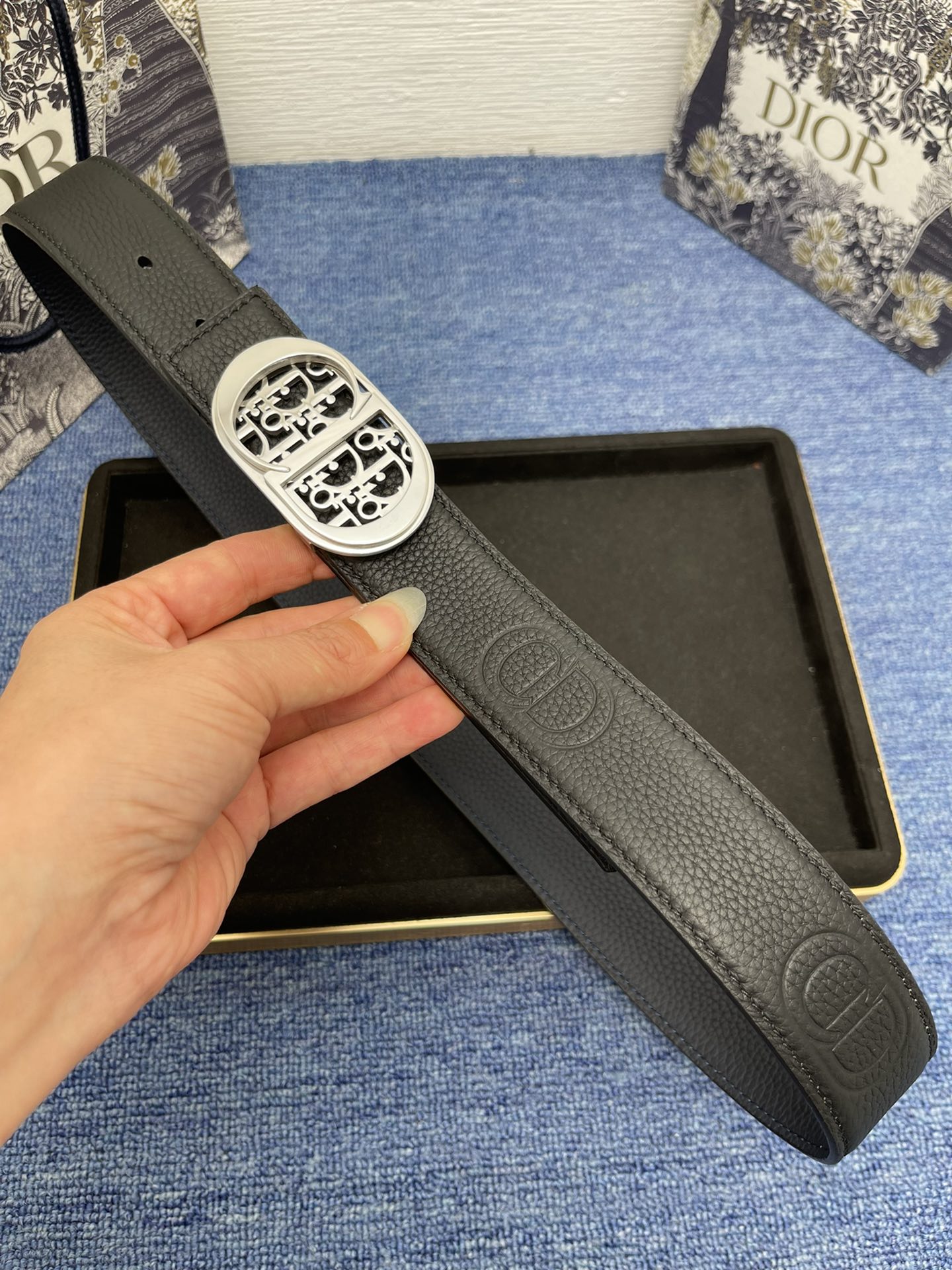 Dior Pin Buckle Belt Black Adjustable M