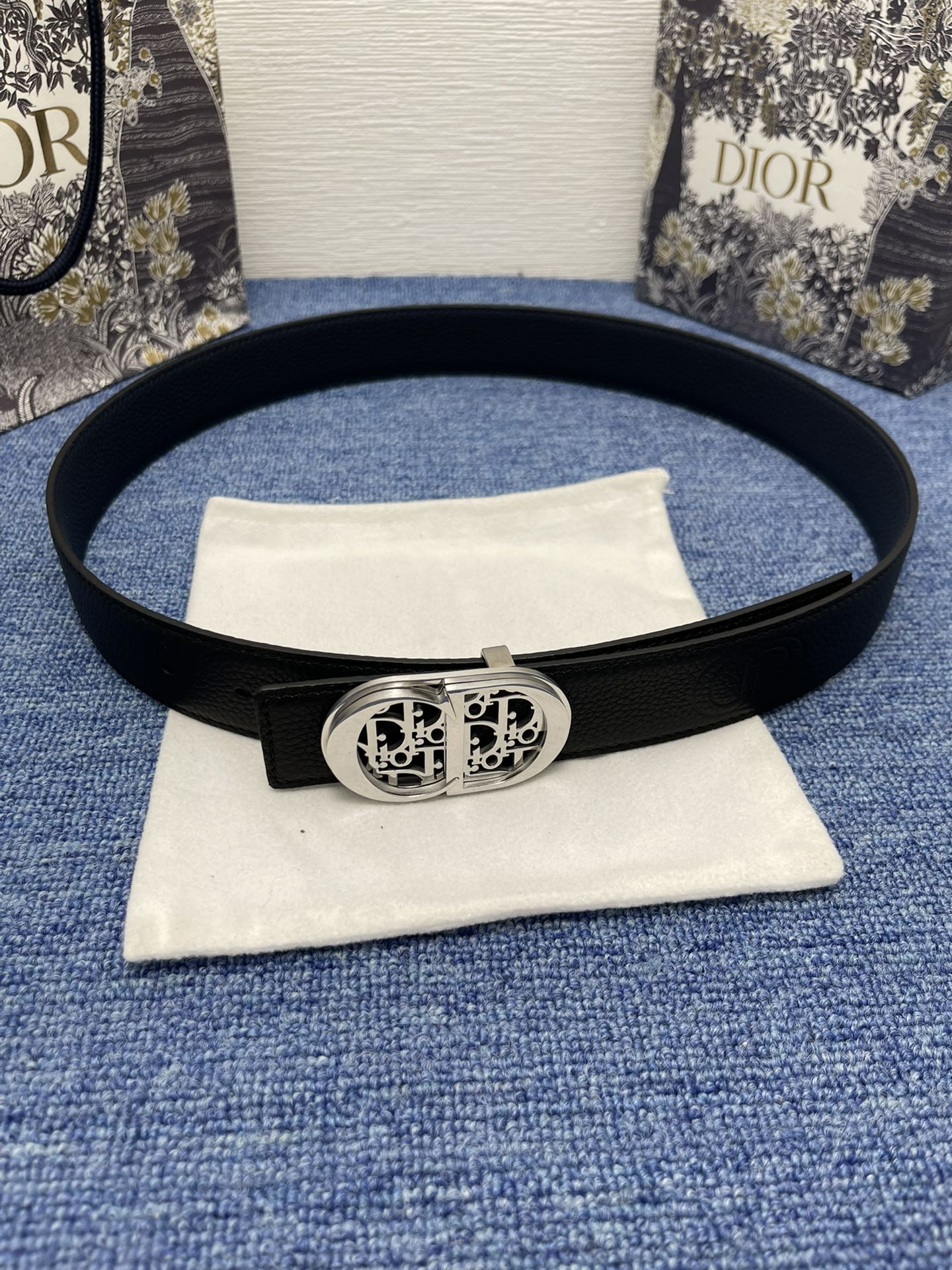 Dior Pin Buckle Belt Black Adjustable M