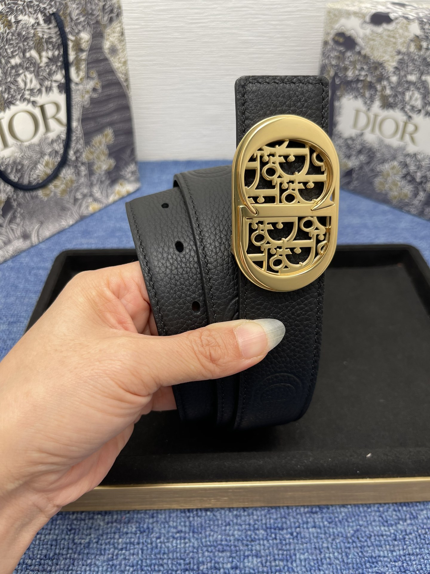 Dior Pin Buckle Belt Black Adjustable M