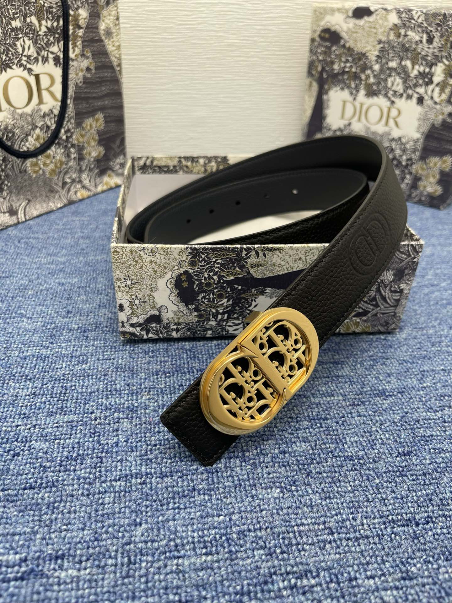 Dior Pin Buckle Belt Black Adjustable M