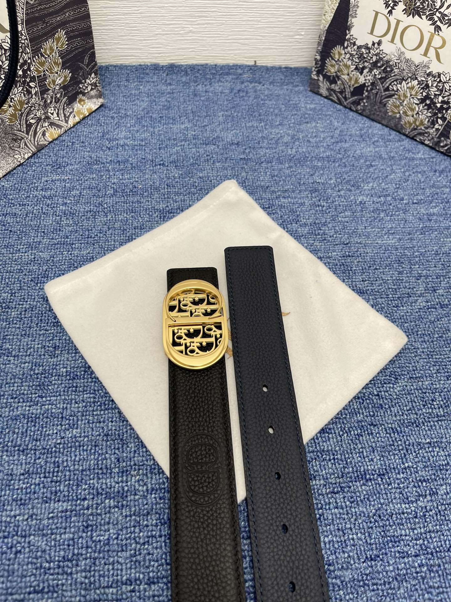 Dior Pin Buckle Belt Black Adjustable M