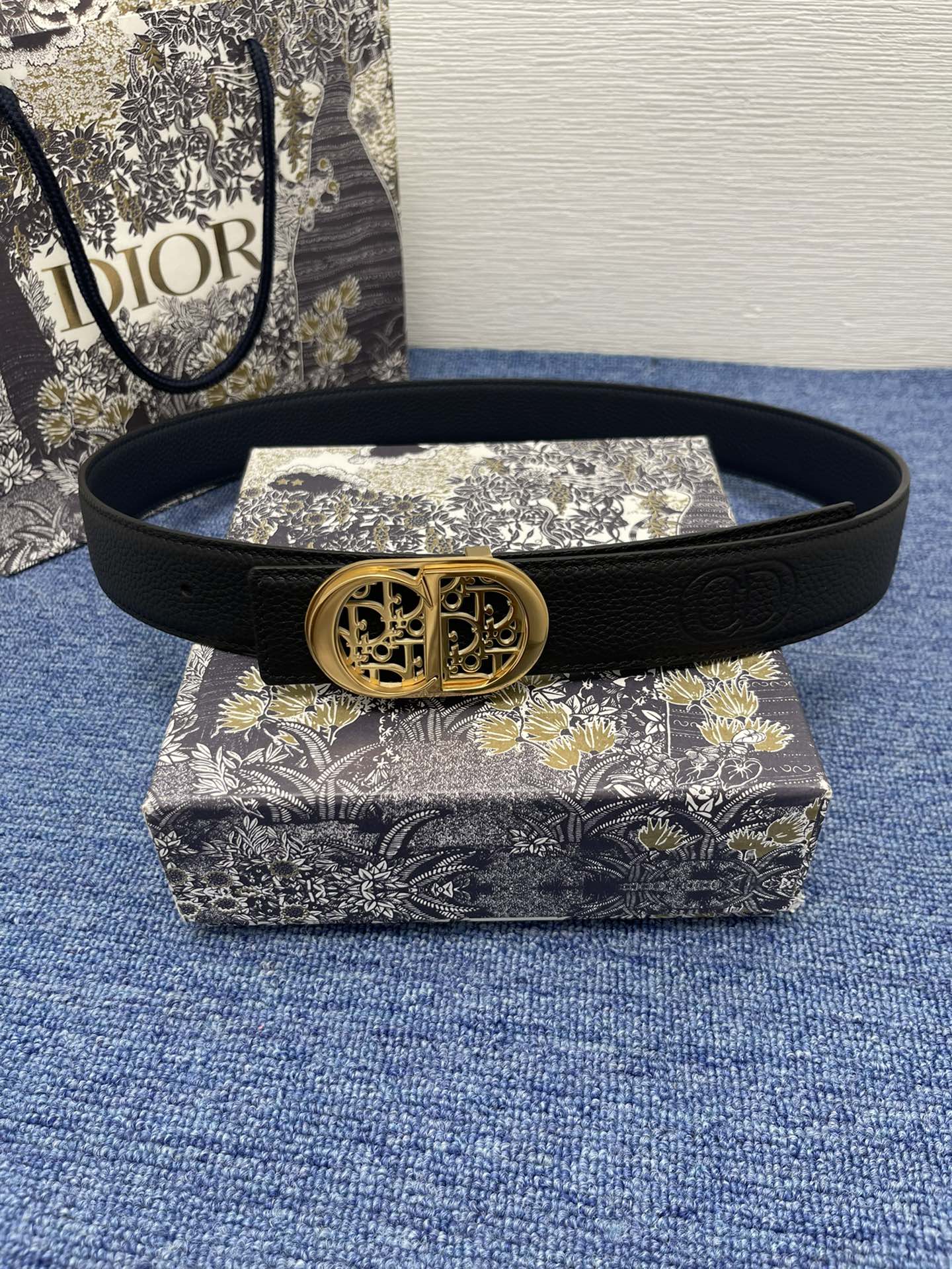 Dior Pin Buckle Belt Black Adjustable M