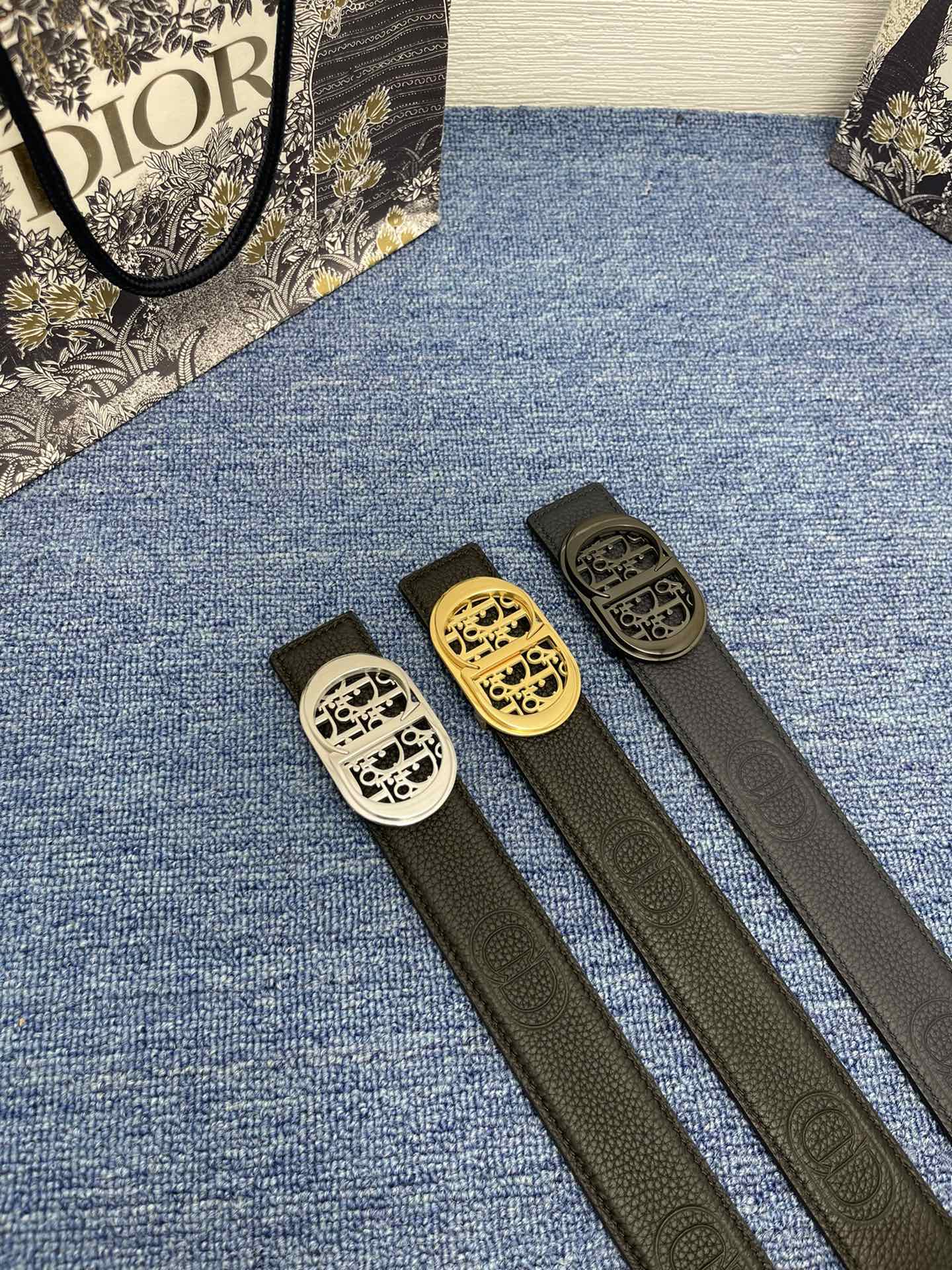 Dior Pin Buckle Belt Black Adjustable M