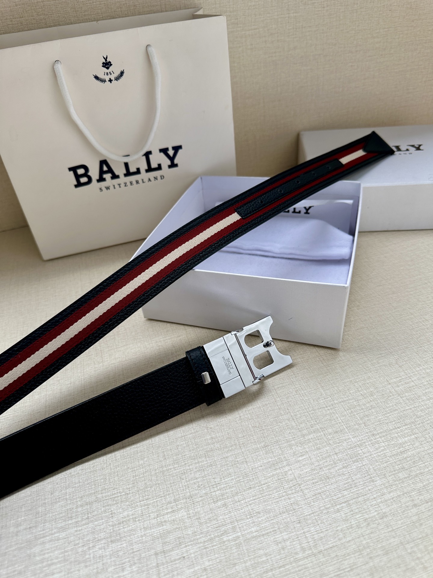 Bally Male Canvas Belt Canvas Blue M-l