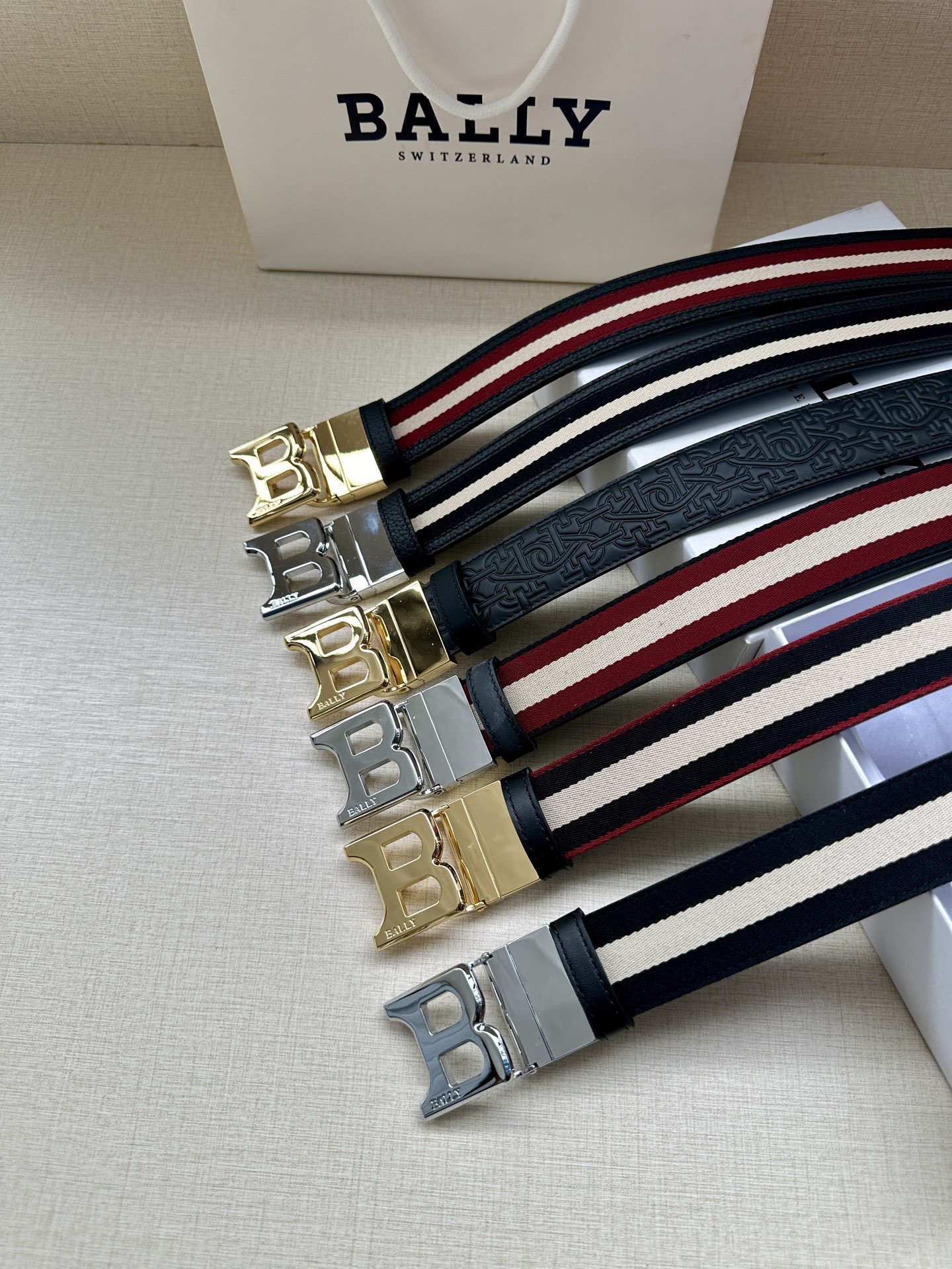 Bally Male Canvas Belt Canvas Blue M-l