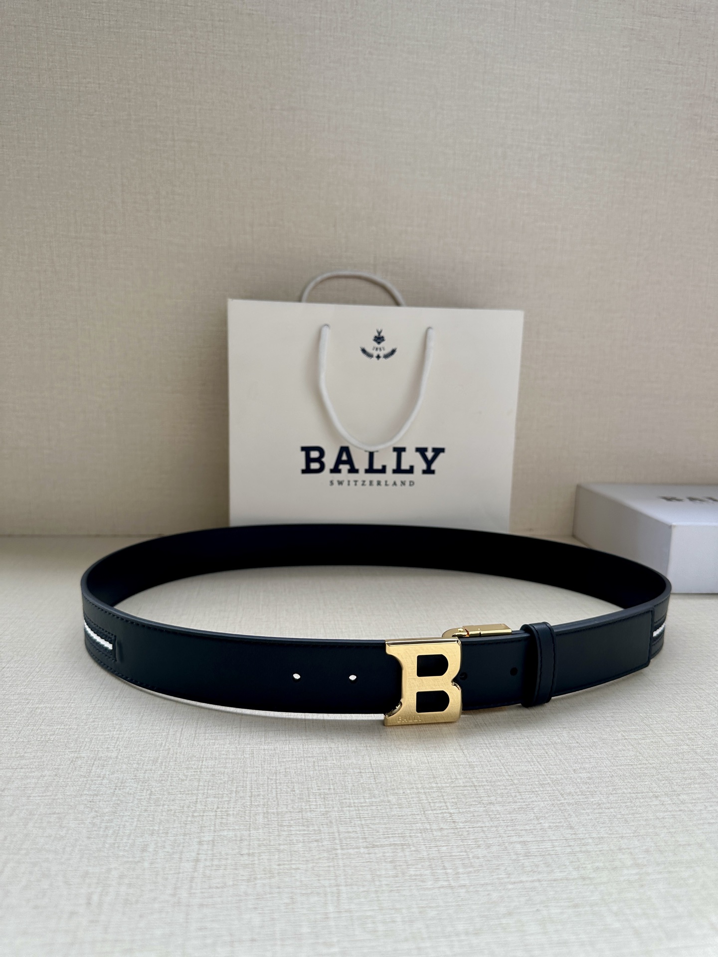 Bally Male Canvas Belt Canvas Blue M-l