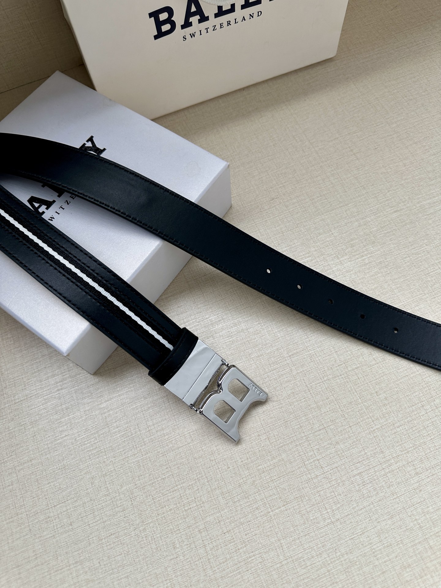 Bally Male Canvas Belt Canvas Blue M-l