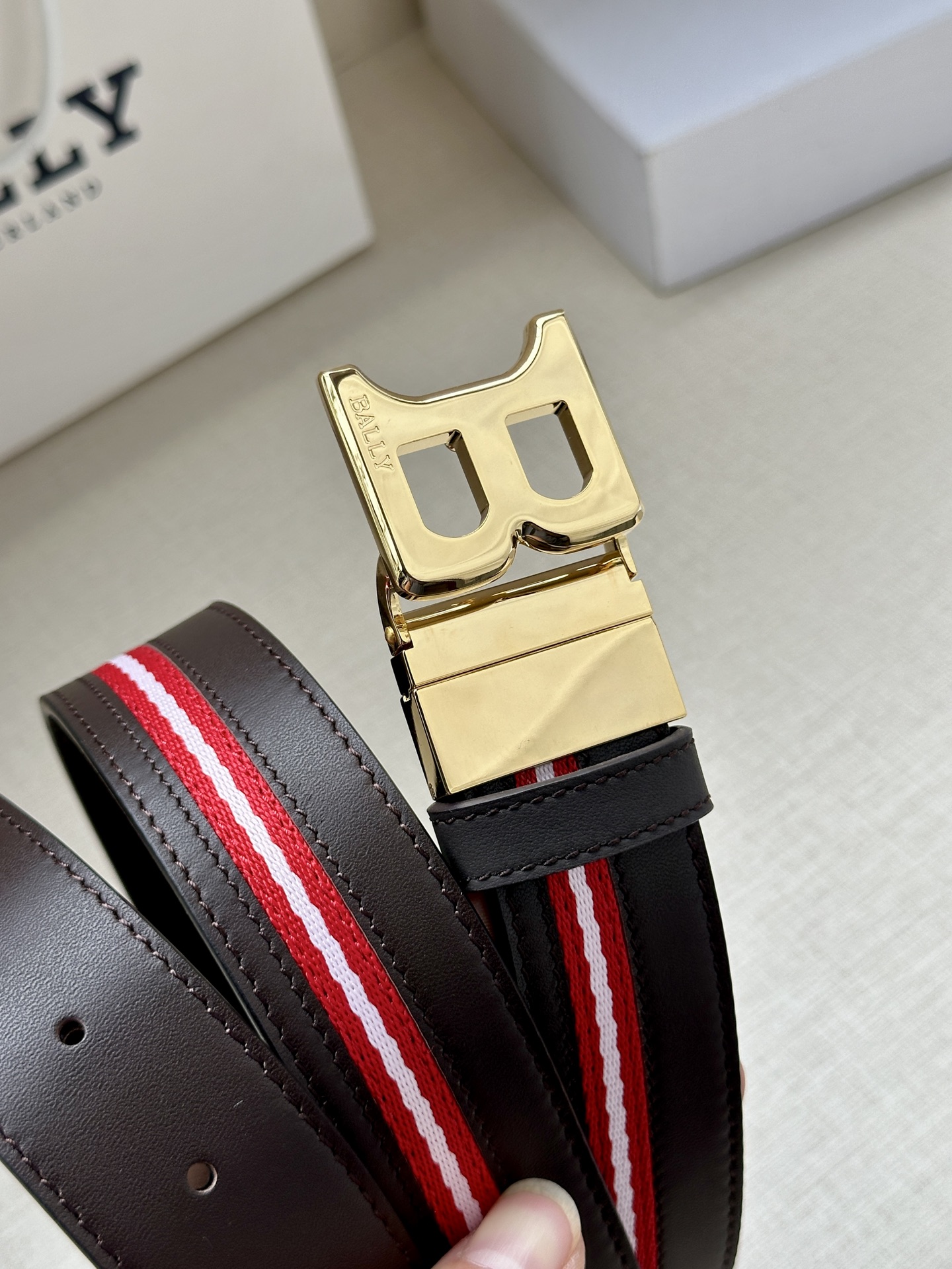 Bally Male Canvas Belt Canvas Blue M-l