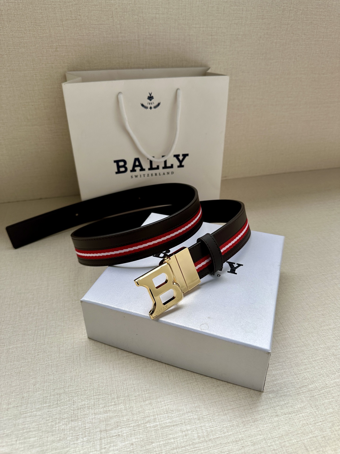 Bally Male Canvas Belt Canvas Blue M-l
