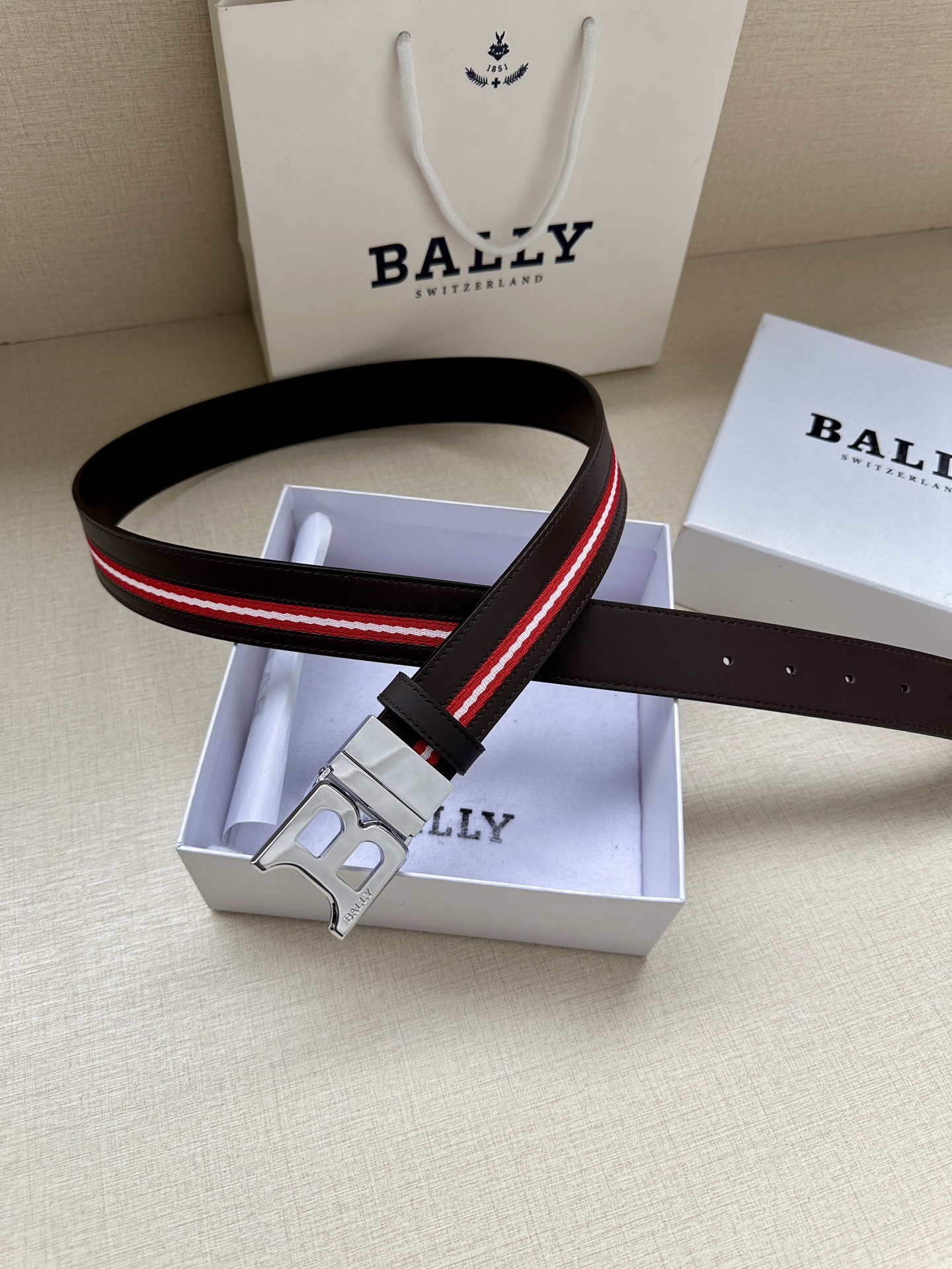 Bally Male Canvas Belt Canvas Blue M-l