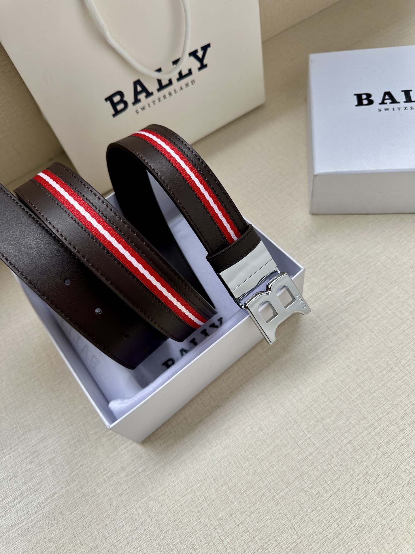 Bally Male Canvas Belt Canvas Blue M-l