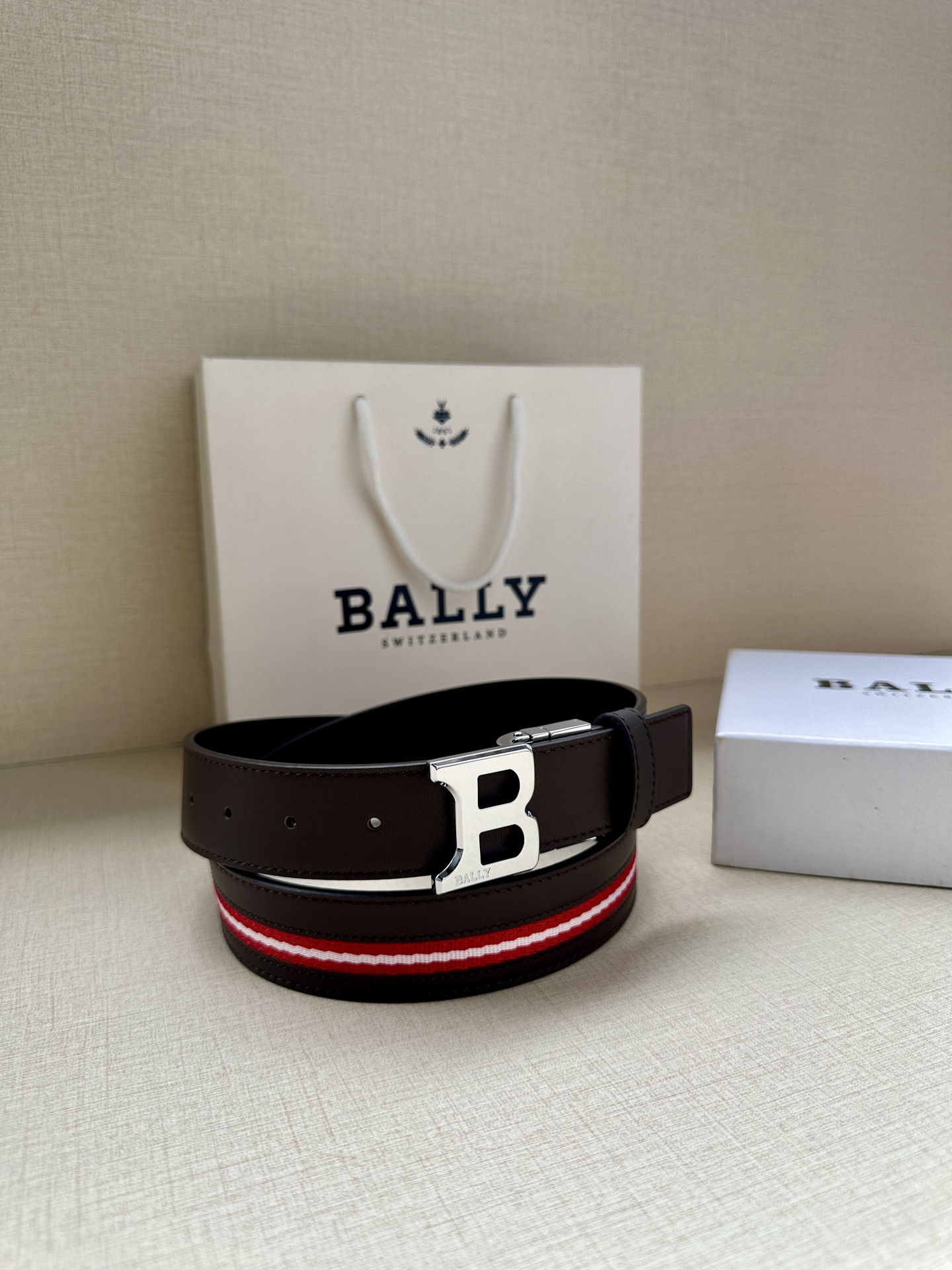 Bally Male Canvas Belt Canvas Blue M-l