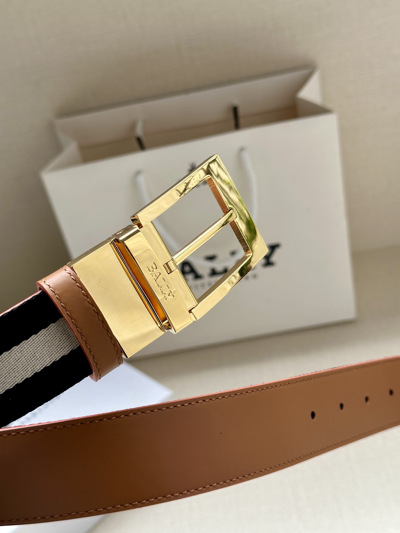 Bally Male Canvas Belt Canvas Blue M-l