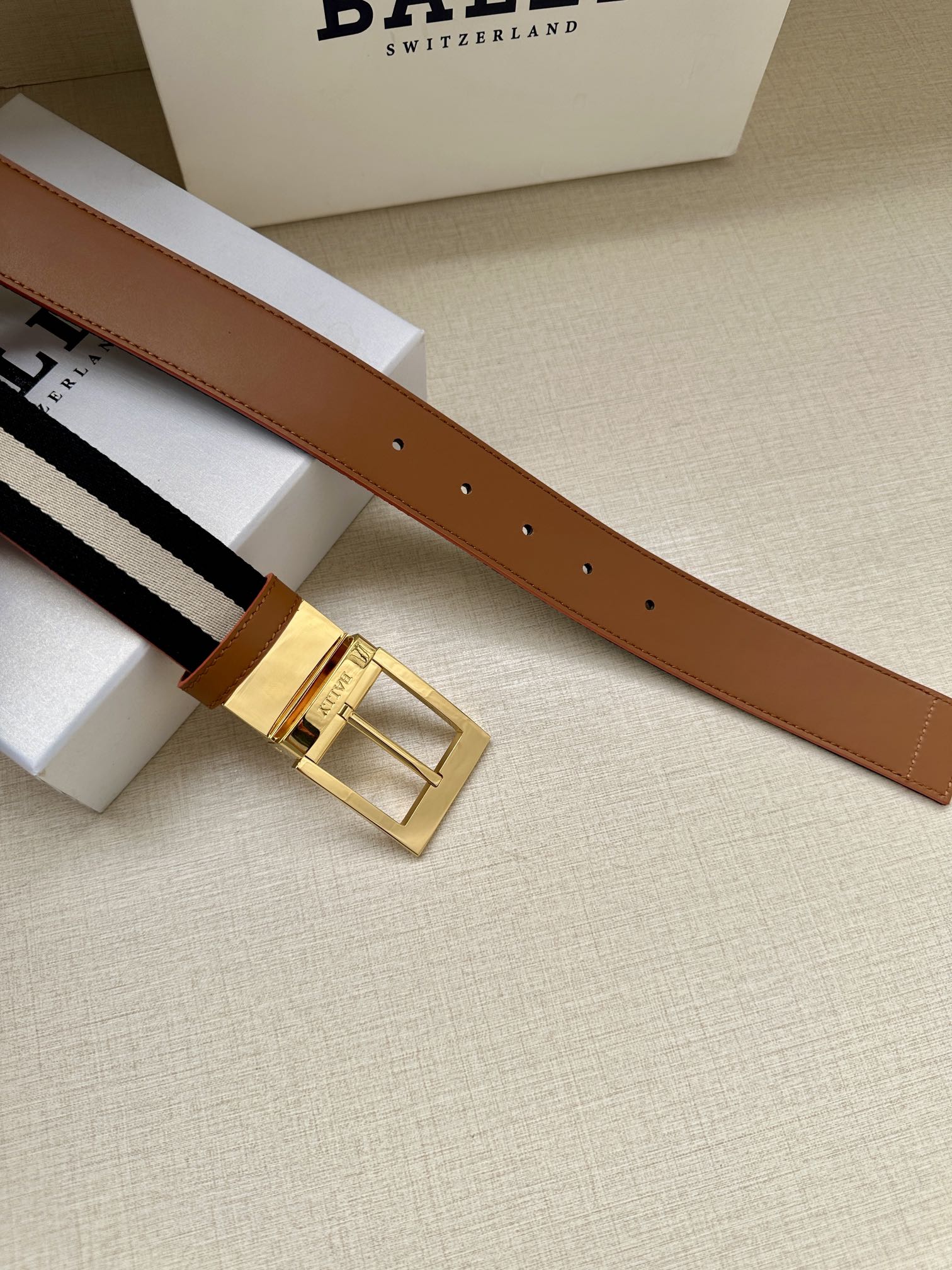 Bally Male Canvas Belt Canvas Blue M-l