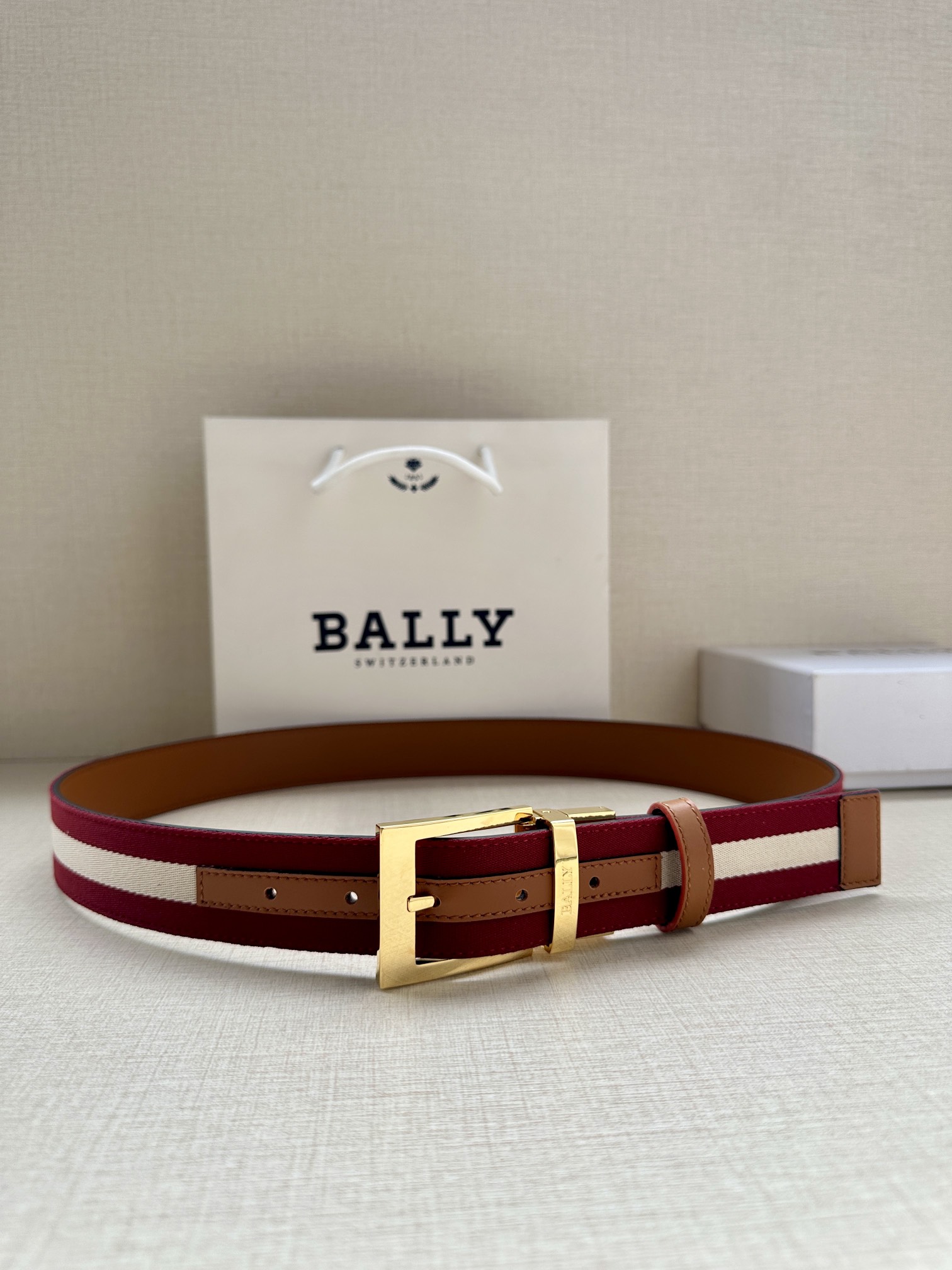 Bally Male Canvas Belt Canvas Blue M-l