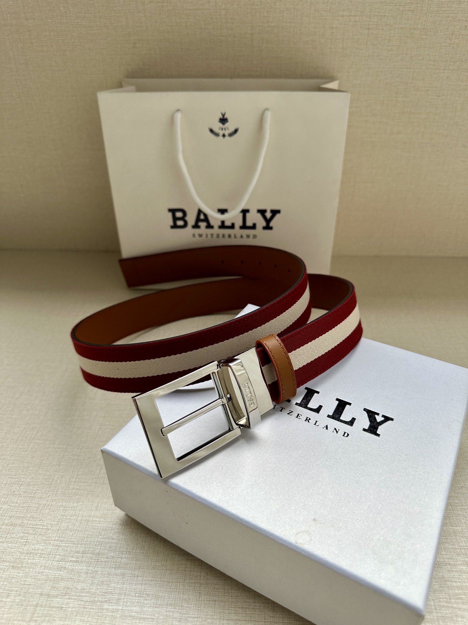 Bally Male Canvas Belt Canvas Blue M-l