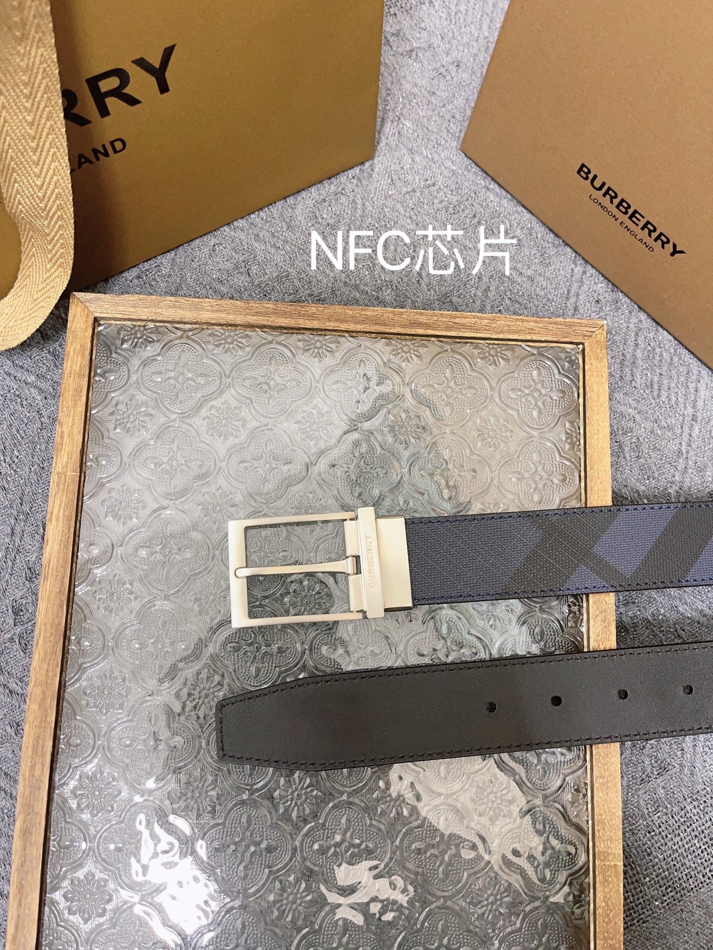 Burberry Leather Belt Cow Leather Black M