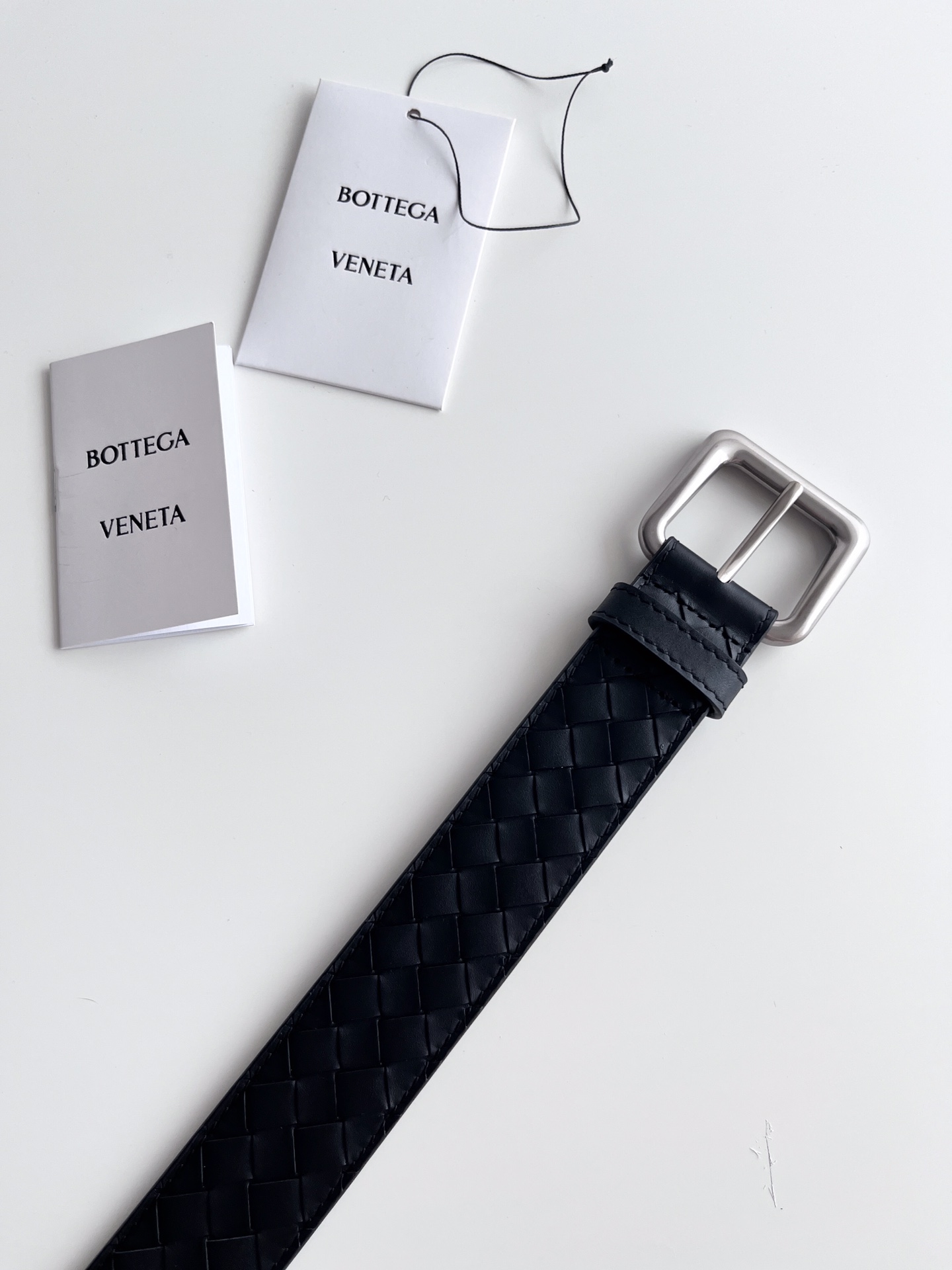 Bottega Veneta Male Pin Buckle Belt Cow Leather Black M