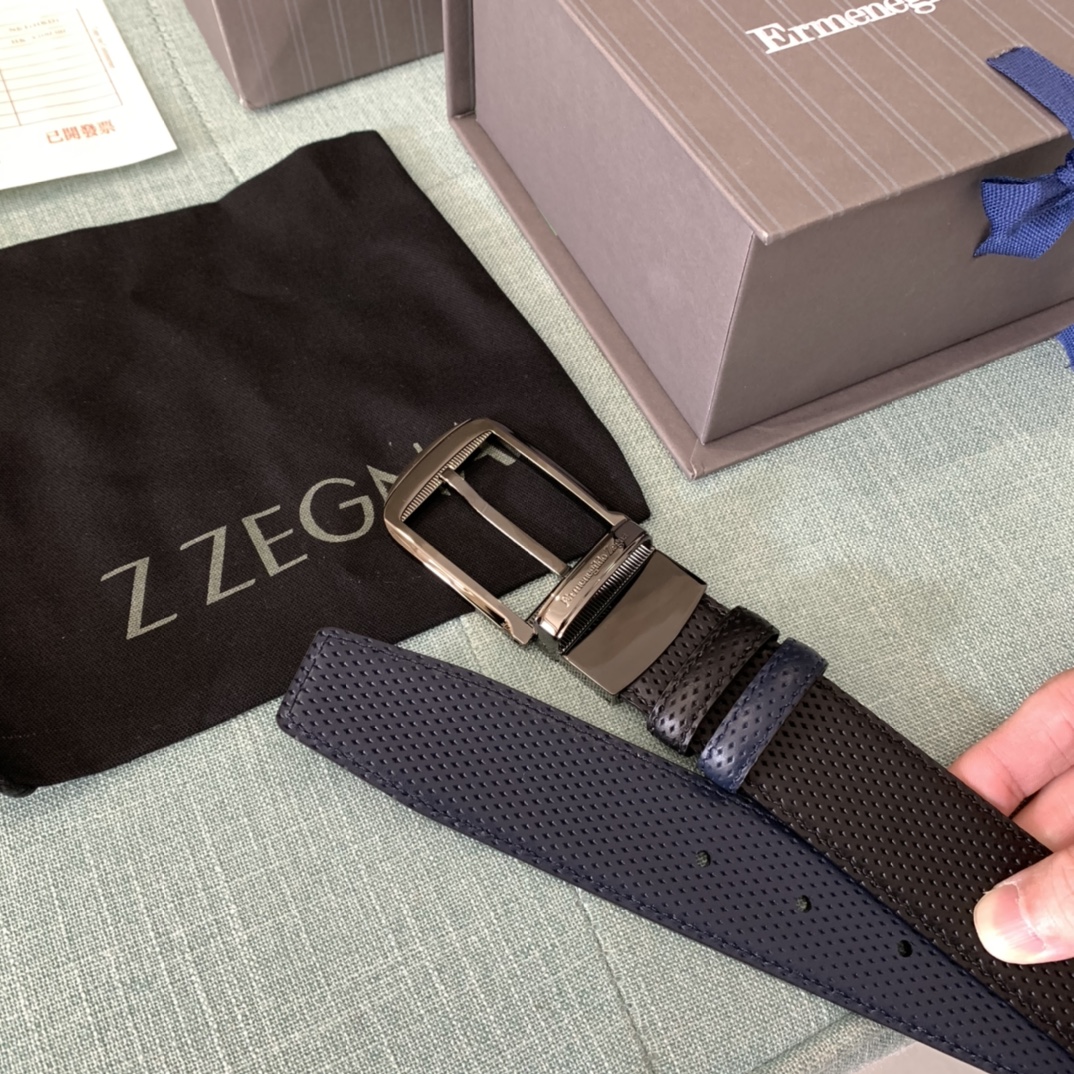 Ermenegildo Zegna Male Leather Belt M-l