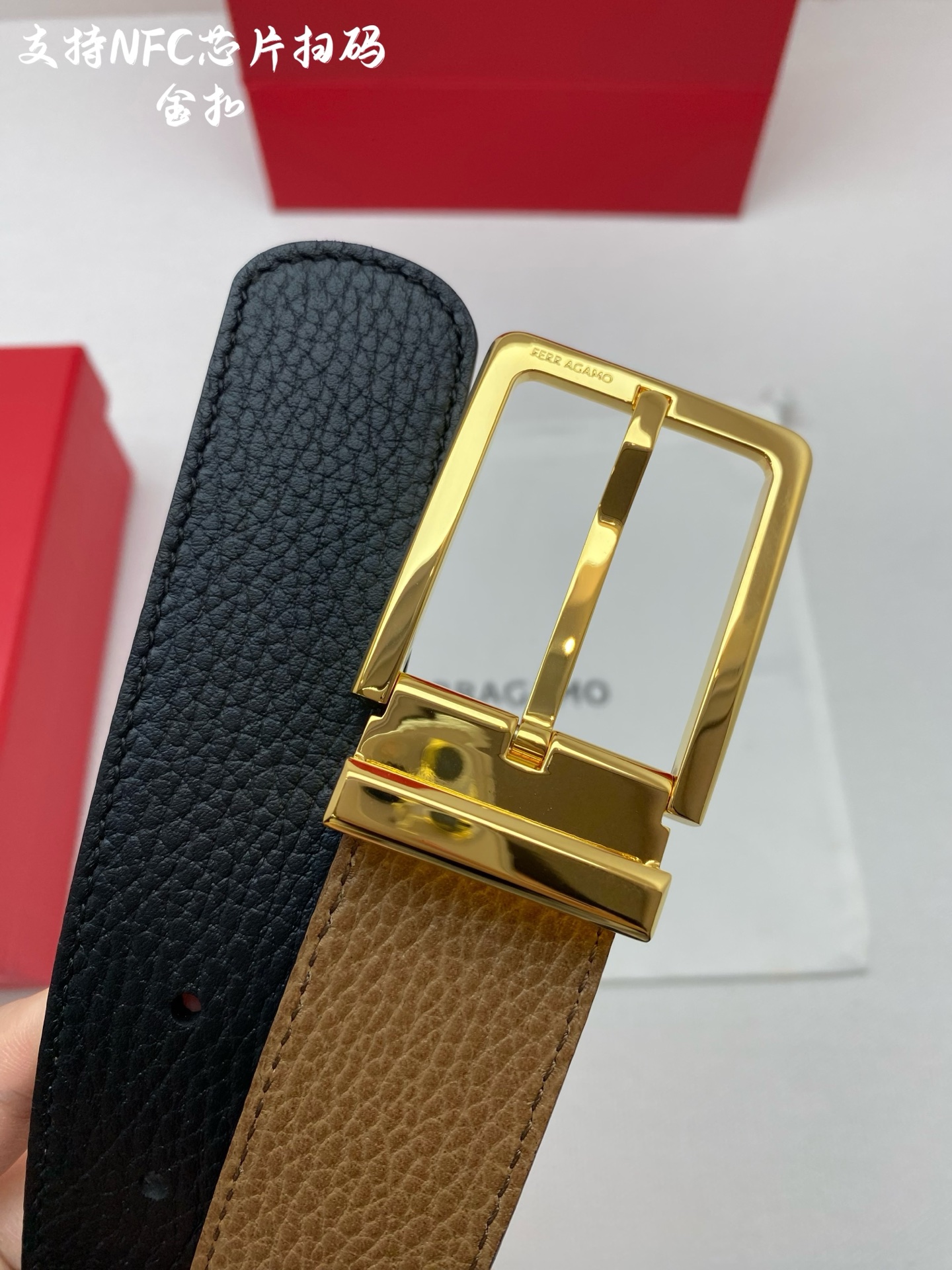 Salvatore Ferragamo Male Leather Belt Cow Leather M