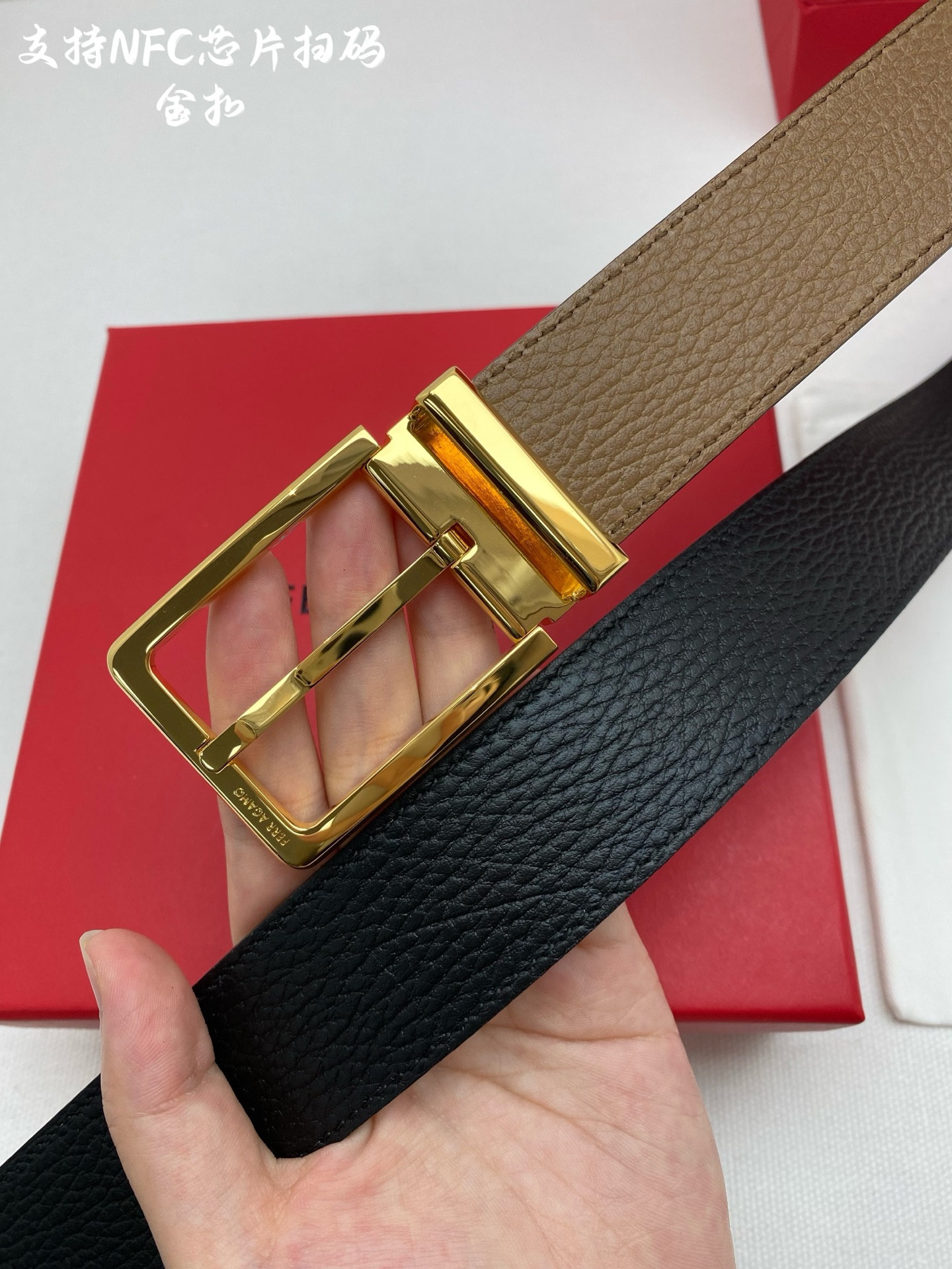 Salvatore Ferragamo Male Leather Belt Cow Leather M