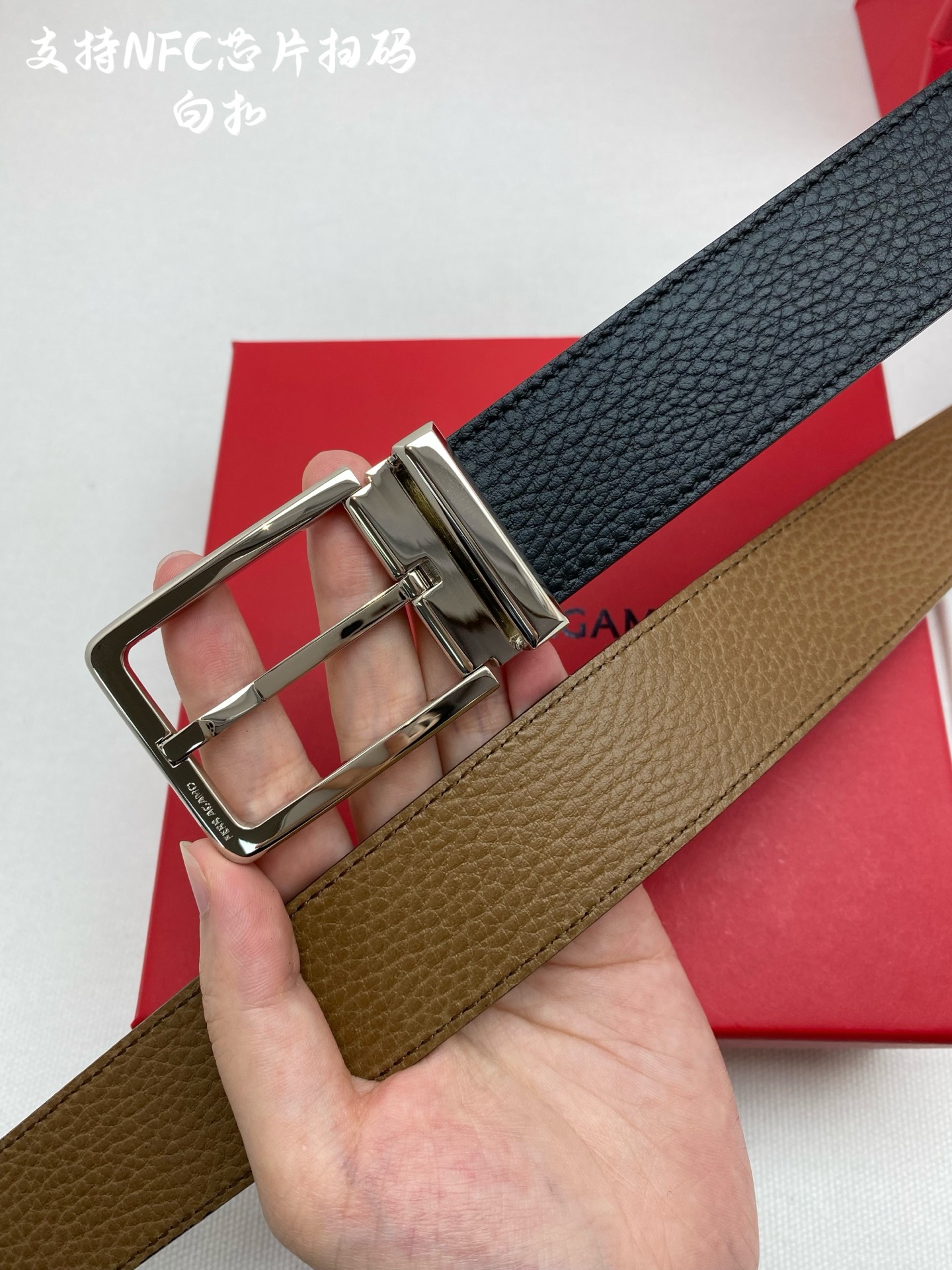 Salvatore Ferragamo Male Leather Belt Cow Leather M