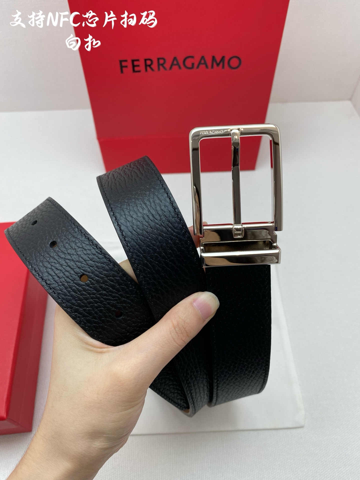 Salvatore Ferragamo Male Leather Belt Cow Leather M
