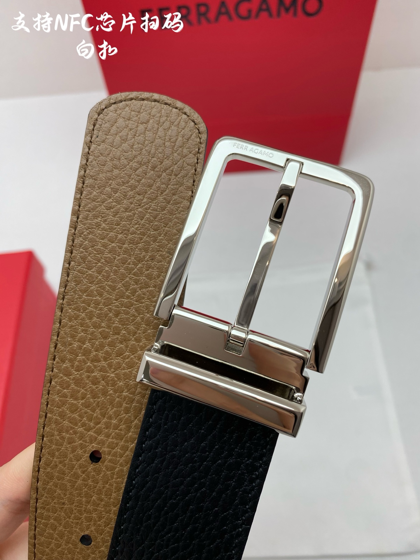 Salvatore Ferragamo Male Leather Belt Cow Leather M