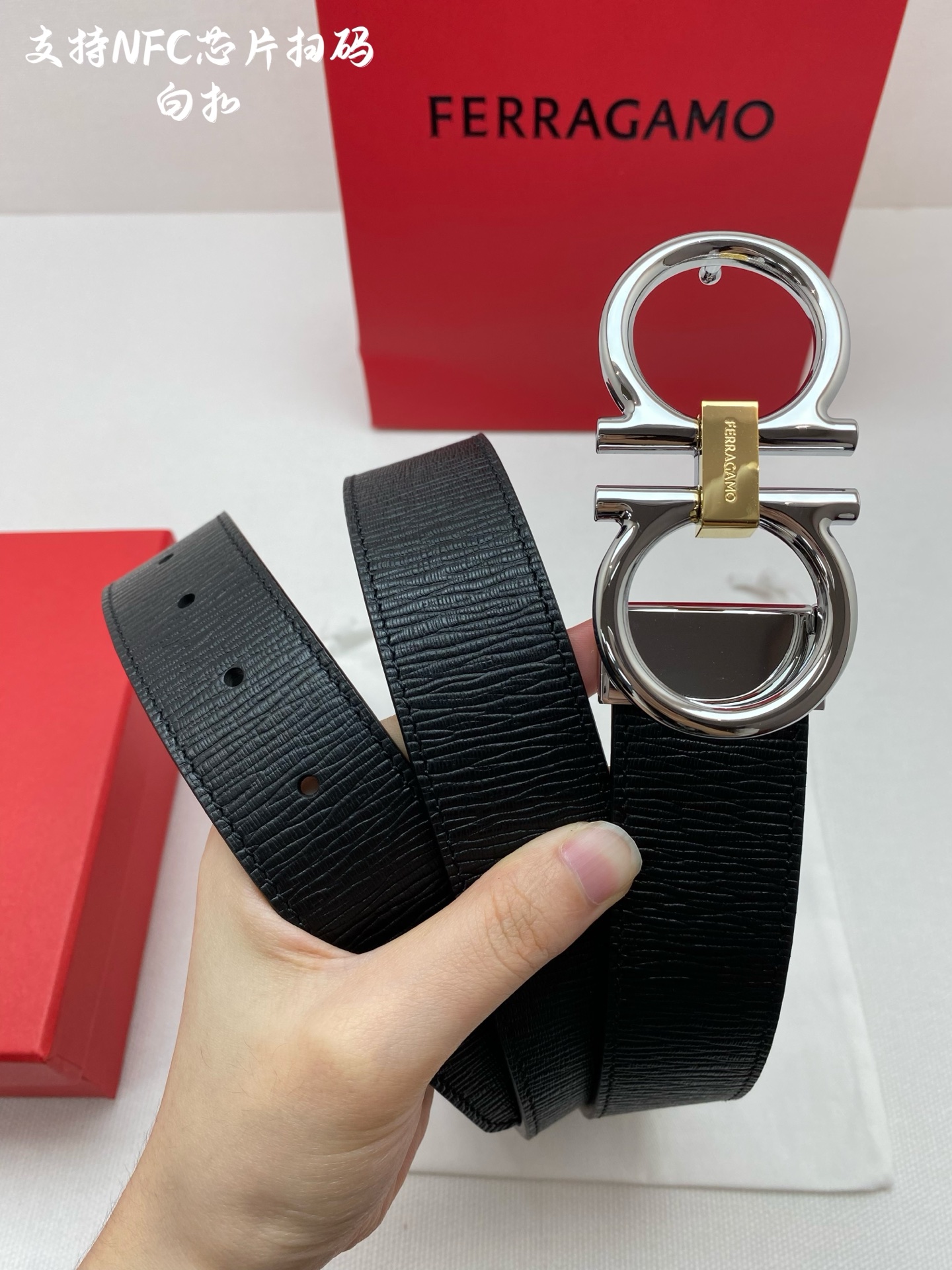 Salvatore Ferragamo Male Leather Belt Cow Leather M