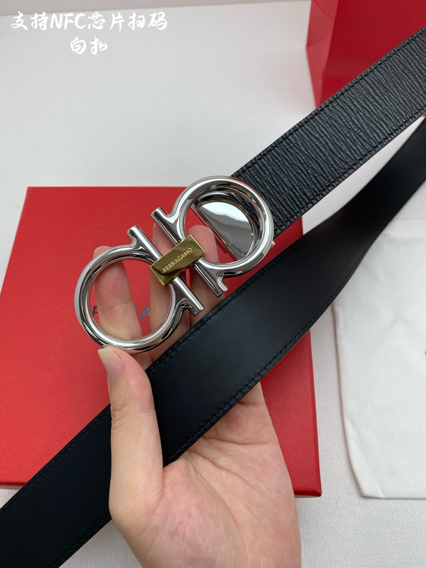 Salvatore Ferragamo Male Leather Belt Cow Leather M