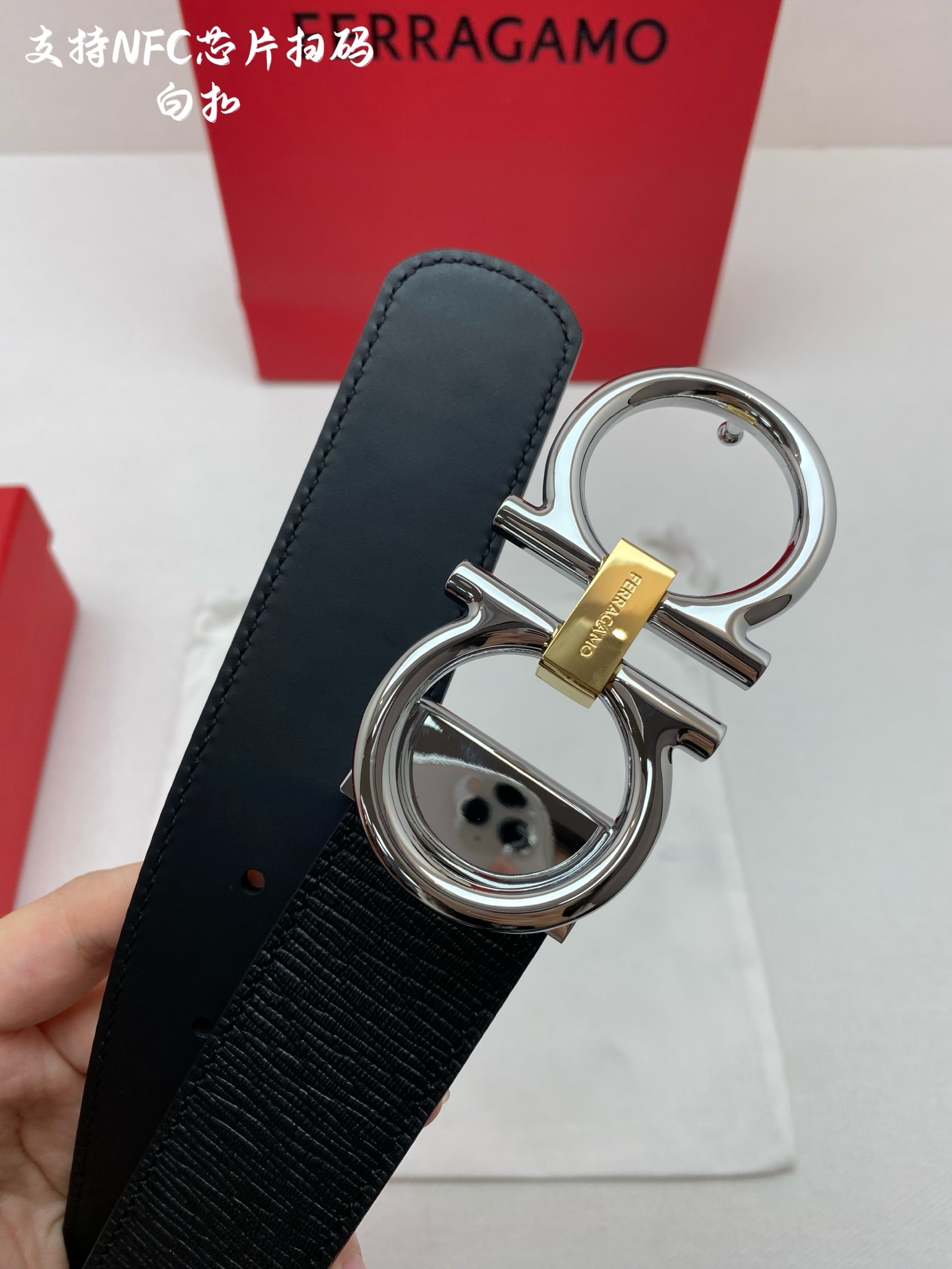 Salvatore Ferragamo Male Leather Belt Cow Leather M