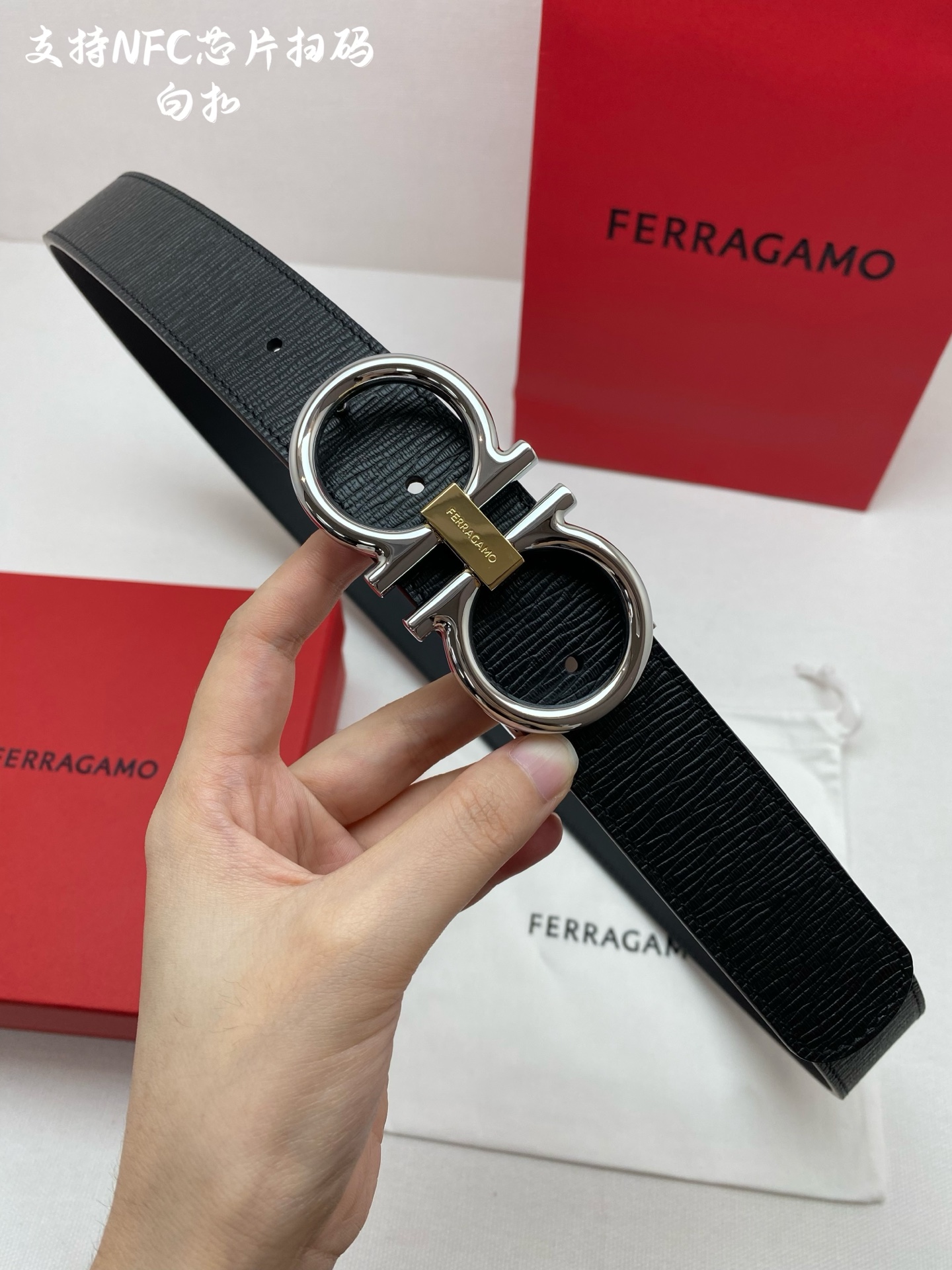 Salvatore Ferragamo Male Leather Belt Cow Leather M
