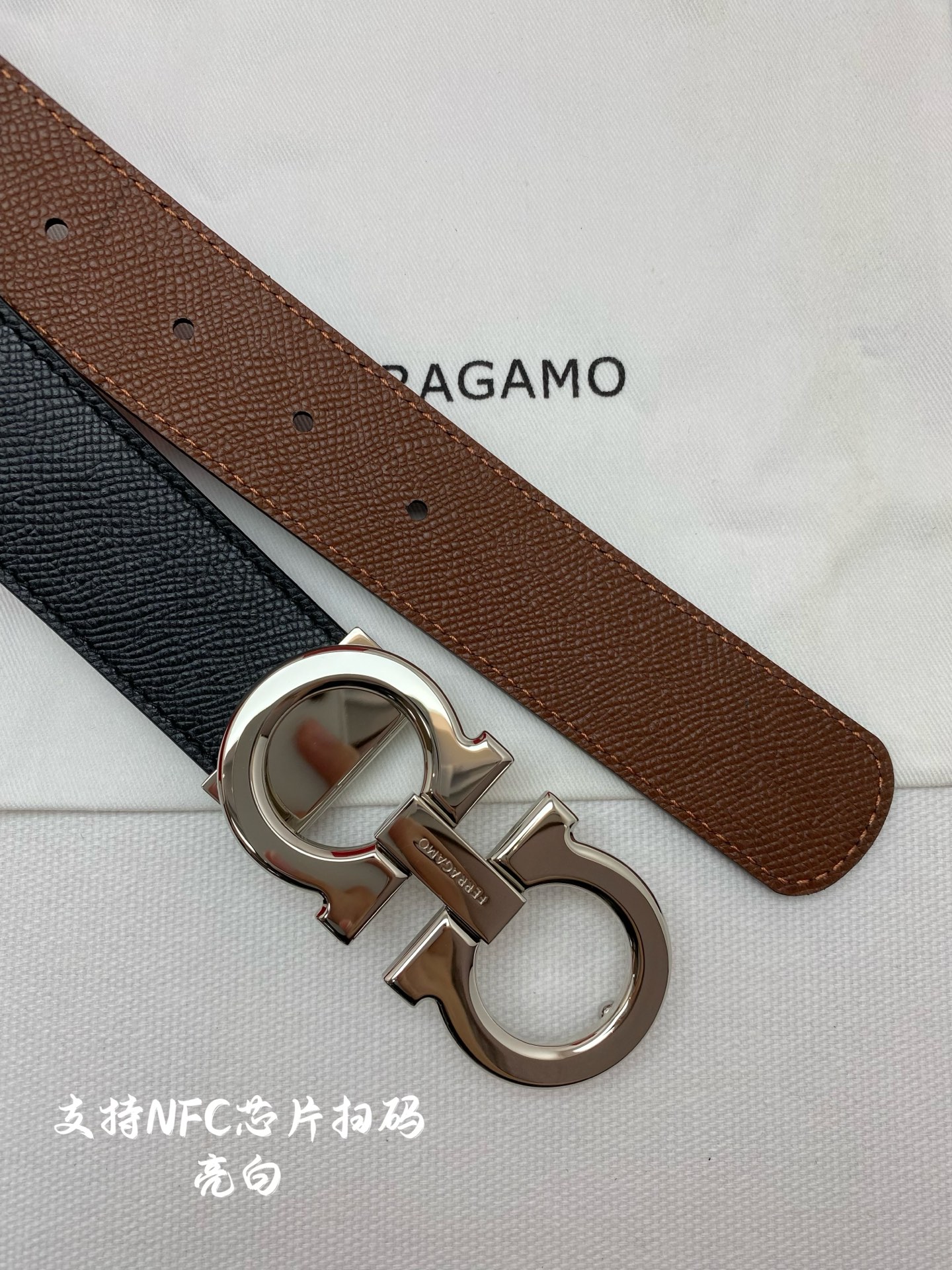 Salvatore Ferragamo Male Leather Belt Cow Leather M