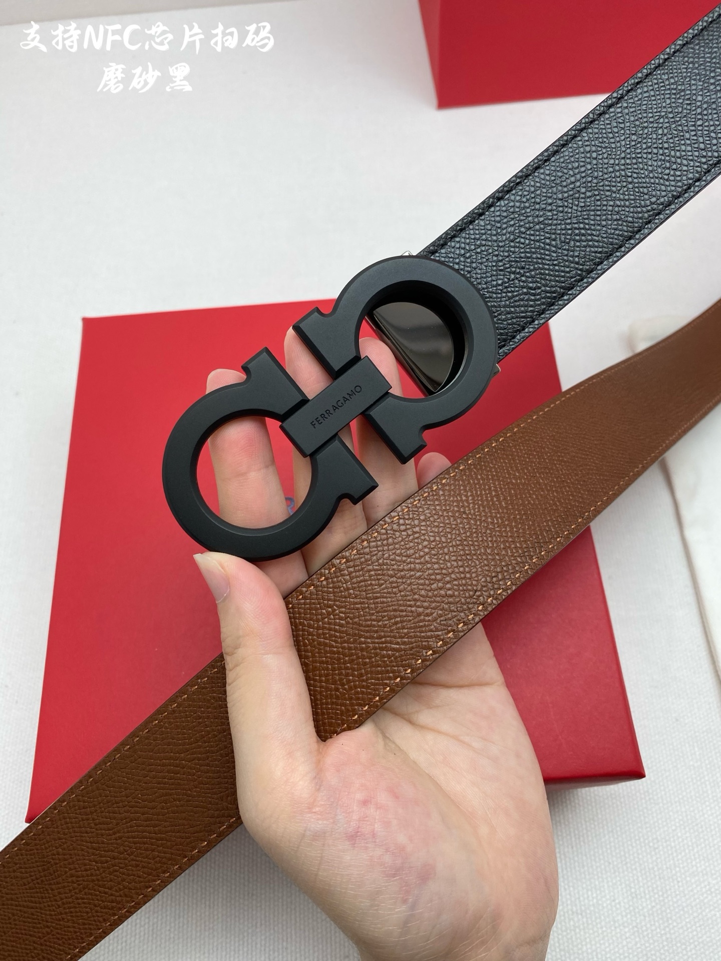 Salvatore Ferragamo Male Leather Belt Cow Leather M