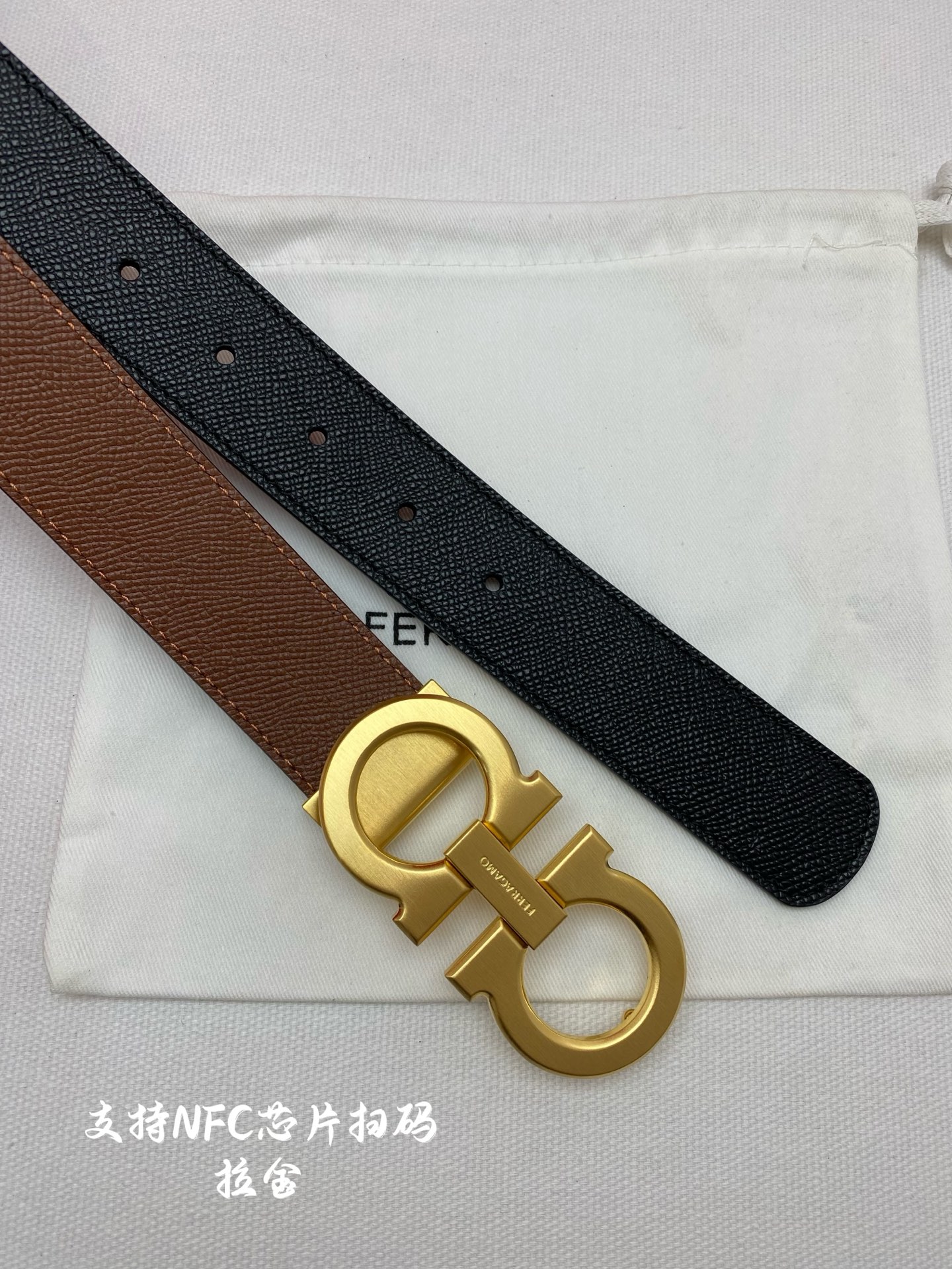Salvatore Ferragamo Male Leather Belt Cow Leather M