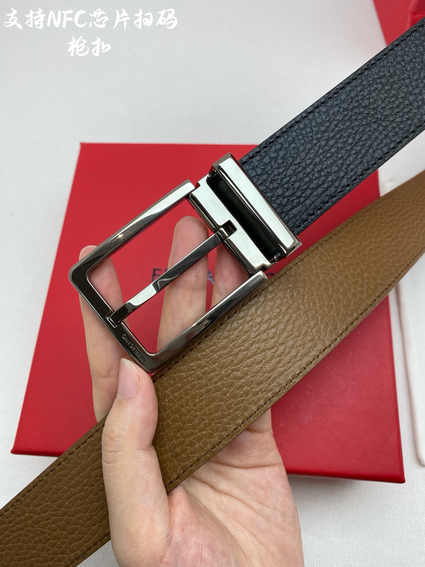 Salvatore Ferragamo Male Leather Belt Cow Leather M