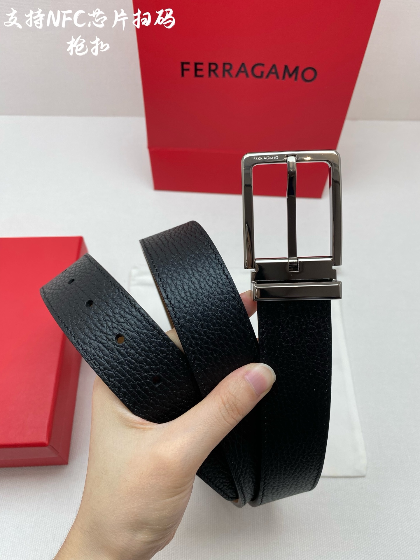 Salvatore Ferragamo Male Leather Belt Cow Leather M