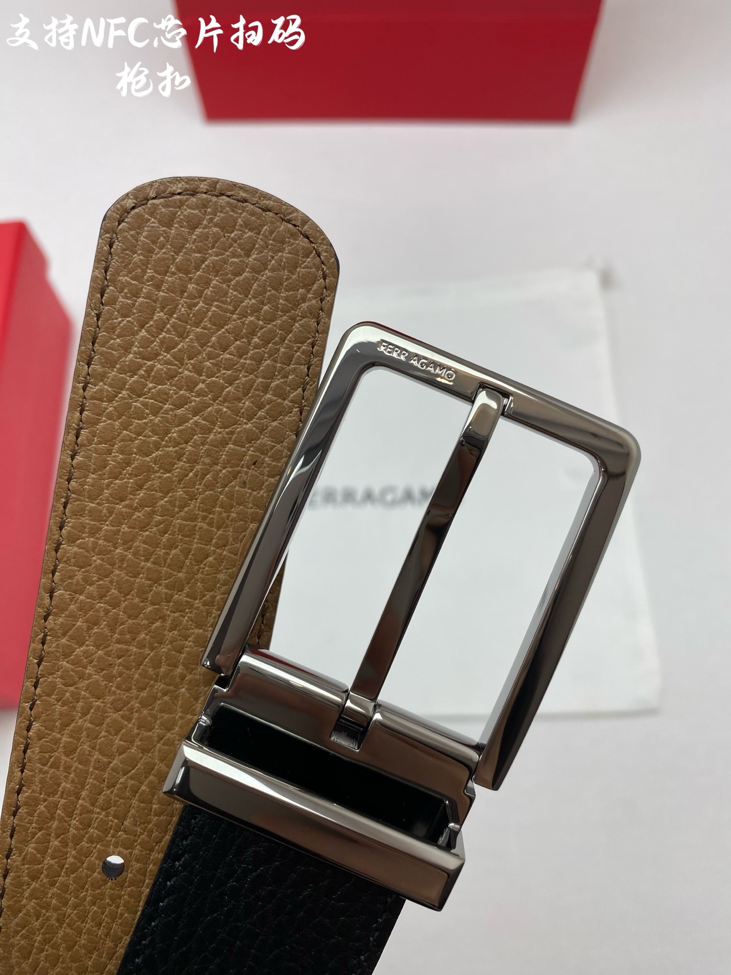 Salvatore Ferragamo Male Leather Belt Cow Leather M