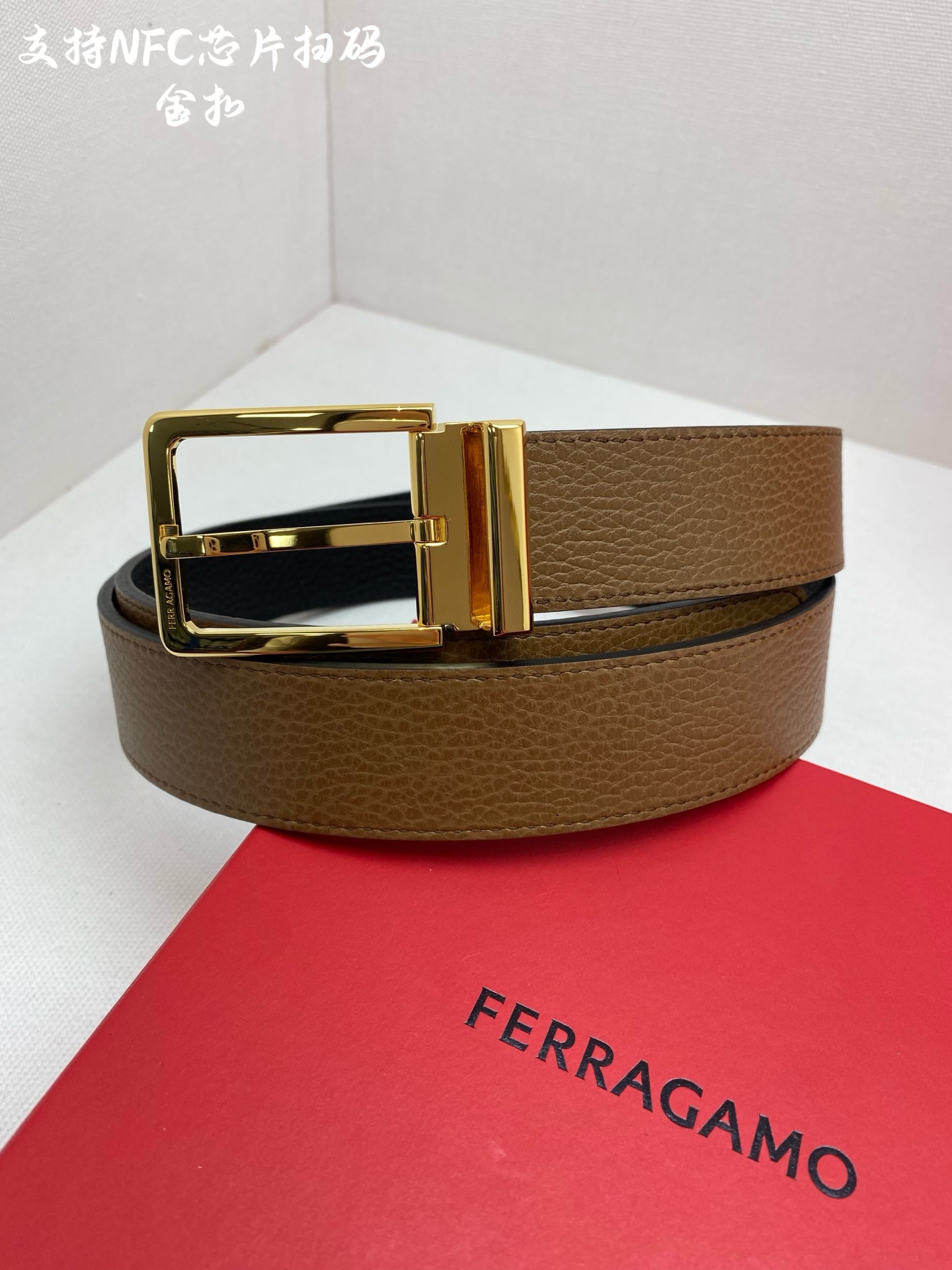 Salvatore Ferragamo Male Leather Belt Cow Leather M