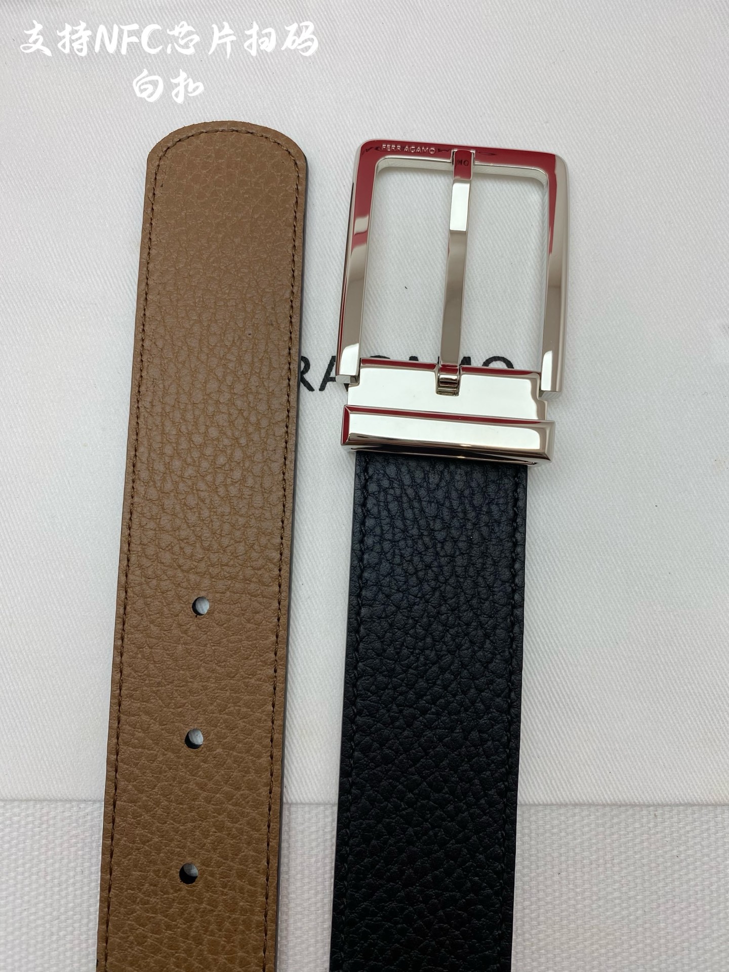 Salvatore Ferragamo Male Leather Belt Cow Leather M