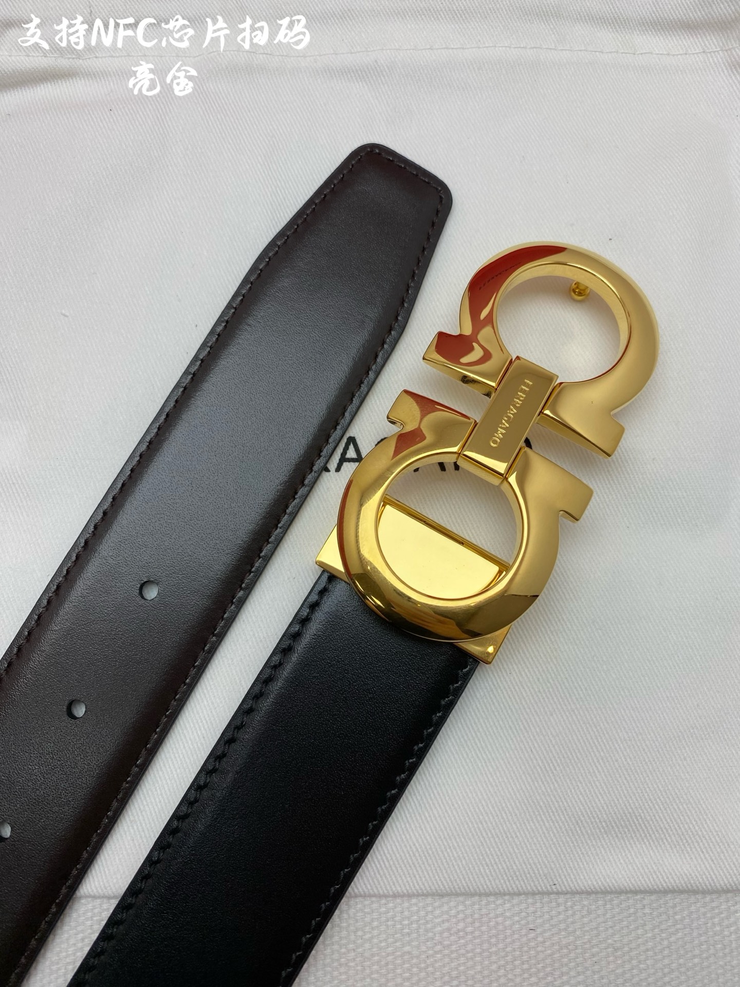 Salvatore Ferragamo Male Leather Belt Cow Leather M