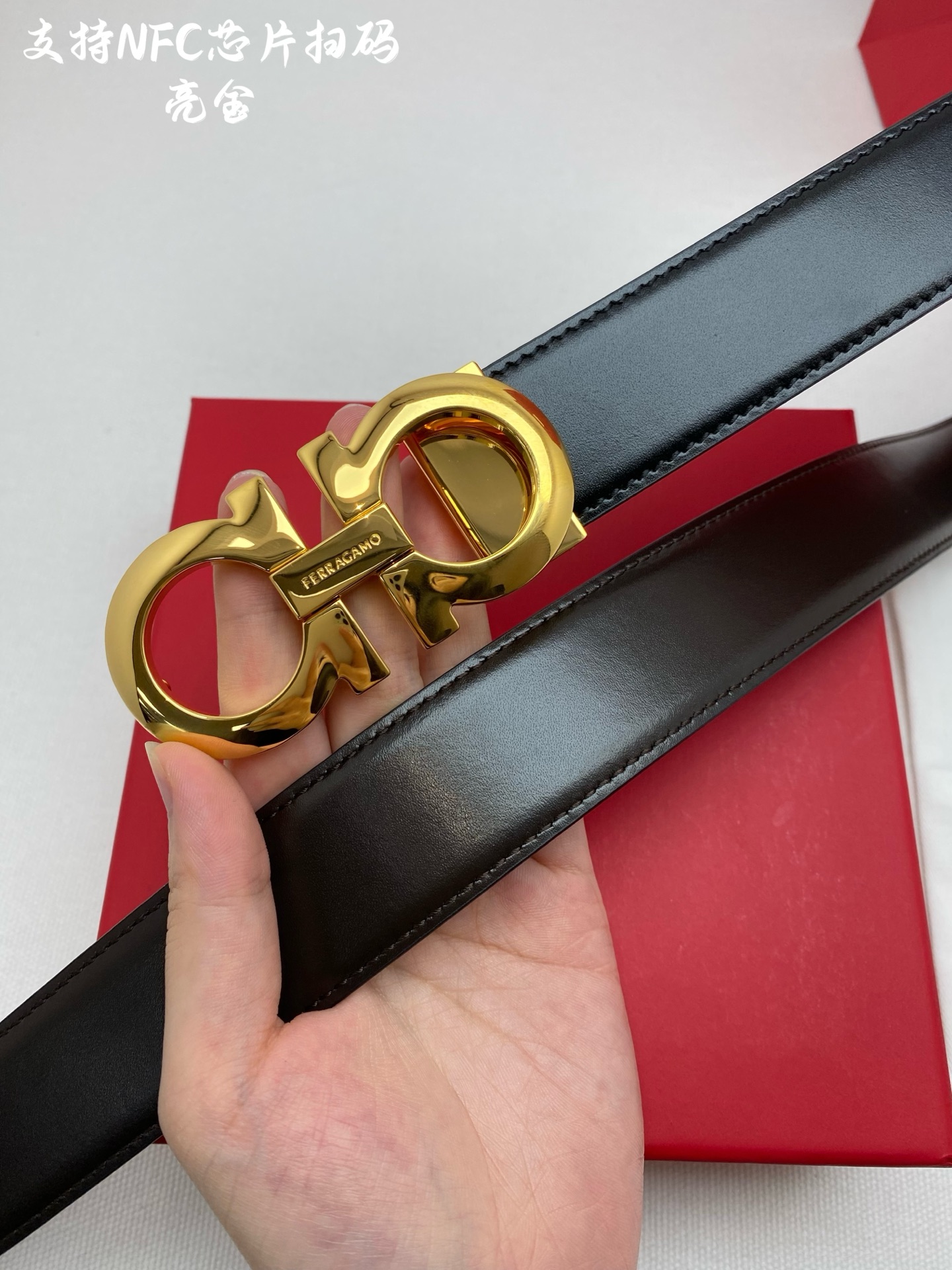 Salvatore Ferragamo Male Leather Belt Cow Leather M