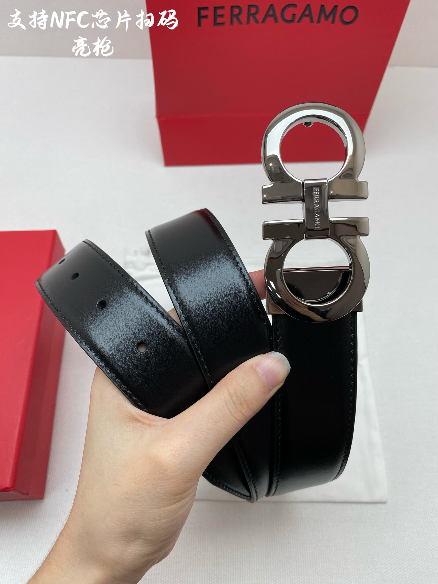 Salvatore Ferragamo Male Leather Belt Cow Leather M