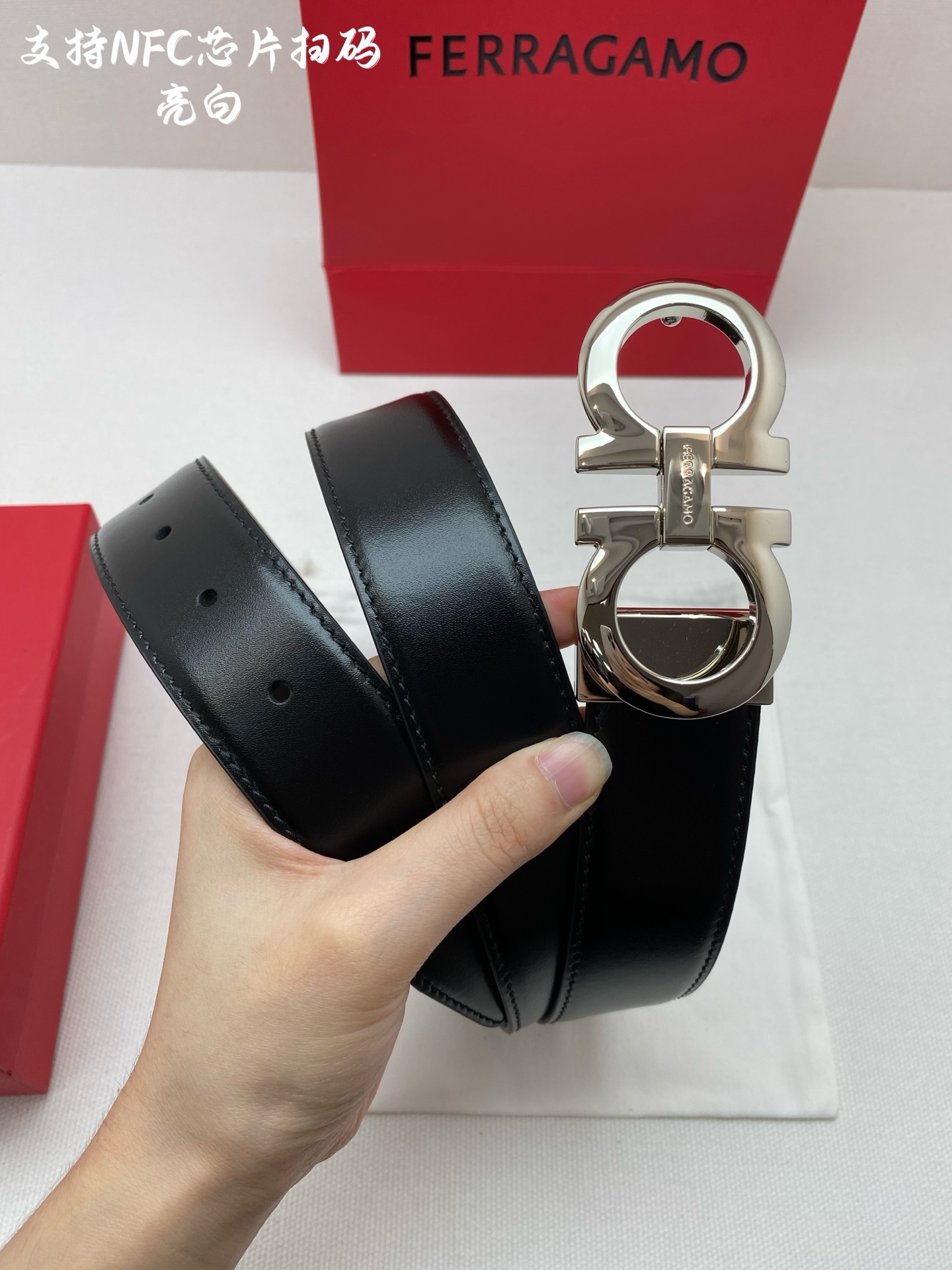 Salvatore Ferragamo Male Leather Belt Cow Leather M