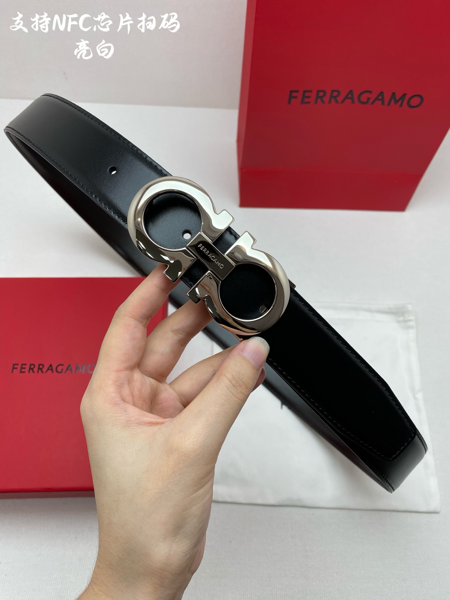 Salvatore Ferragamo Male Leather Belt Cow Leather M