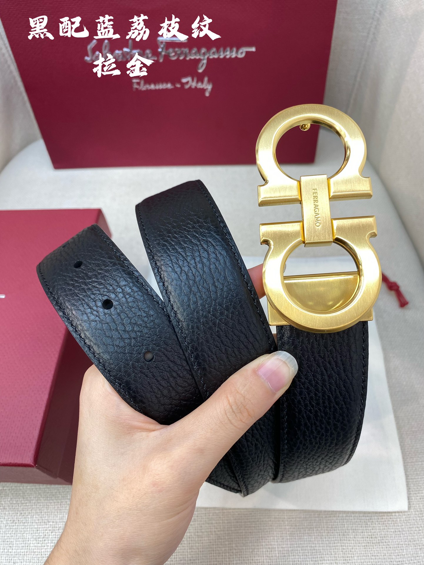 Salvatore Ferragamo Male Leather Belt Cow Leather M
