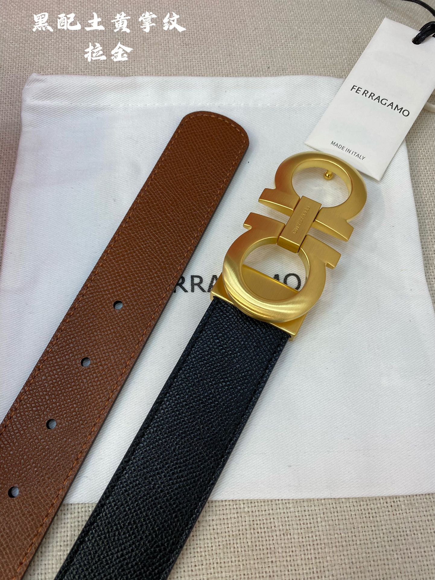 Salvatore Ferragamo Male Leather Belt Cow Leather M